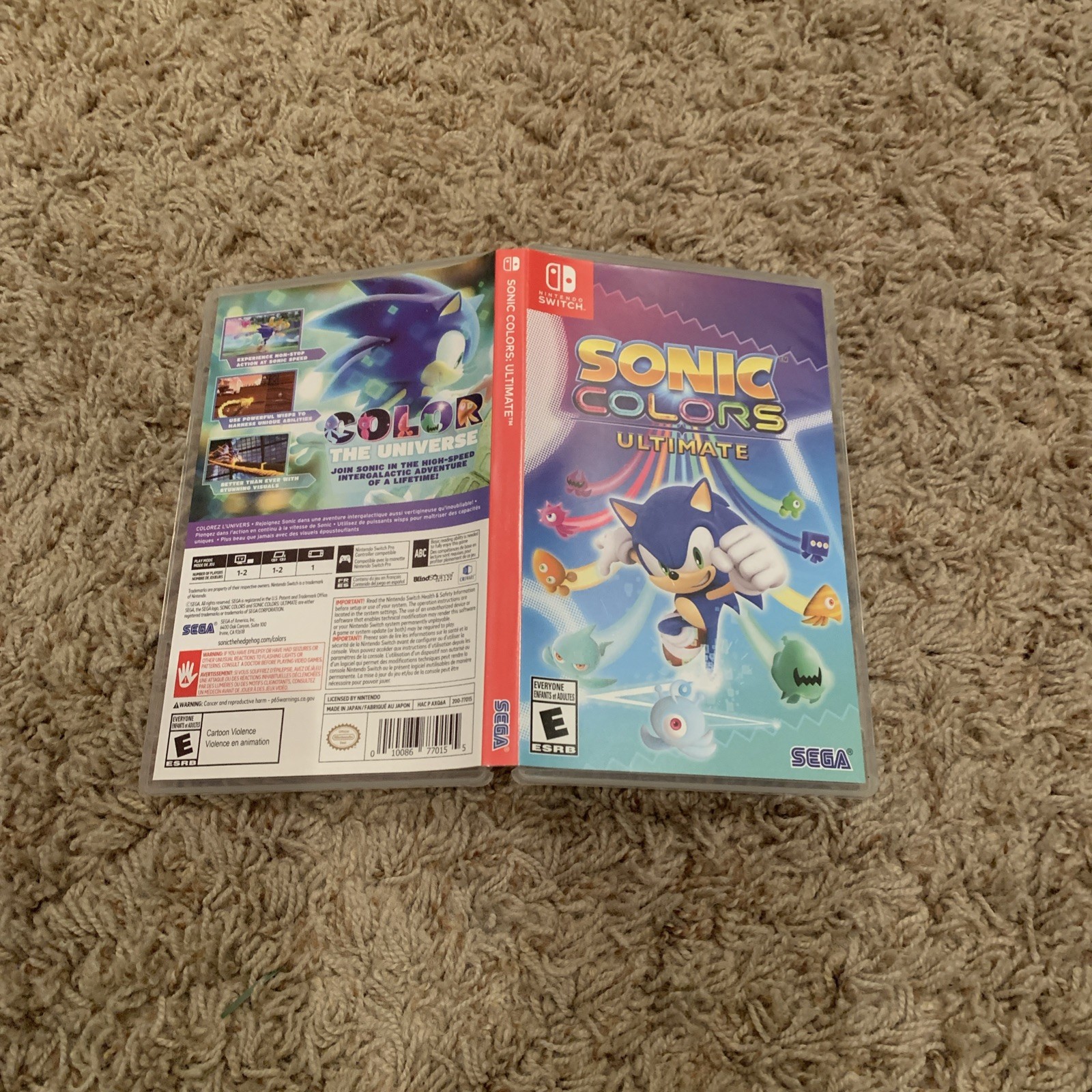 Empty Replacement Case & Artwork ONLY! Sonic Colors Ultimate Nintendo Switch