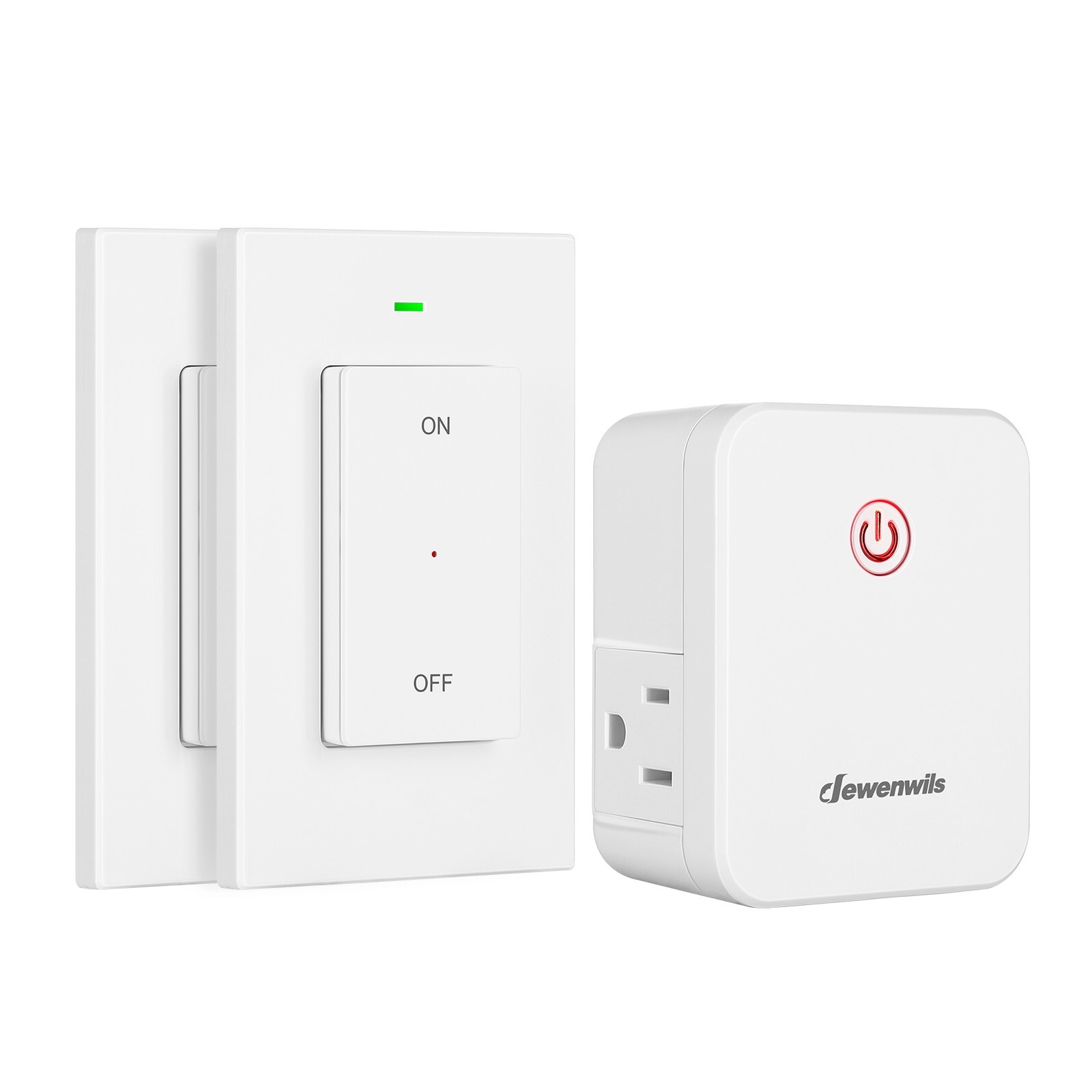 DEWENWILS Remote Control Outlet, Wireless Wall Light Switch 2 Side Outlets