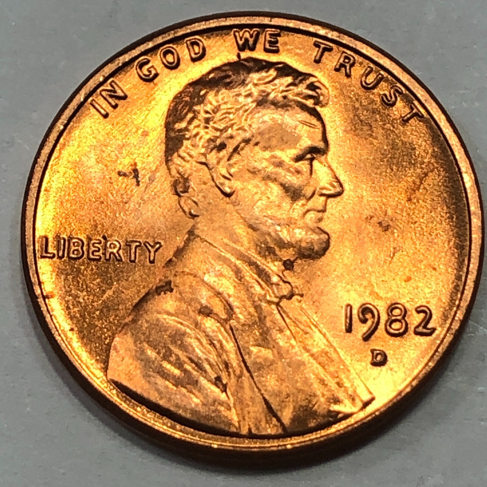 1982 D - Lincoln Memorial Cent - Large Date Zinc