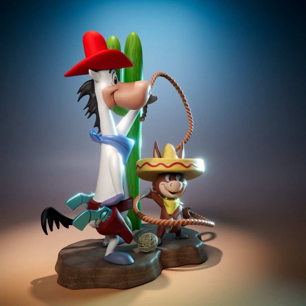 UNPAINTED Quick Draw McGraw Baba Looey 3D Printed Model Kit UW