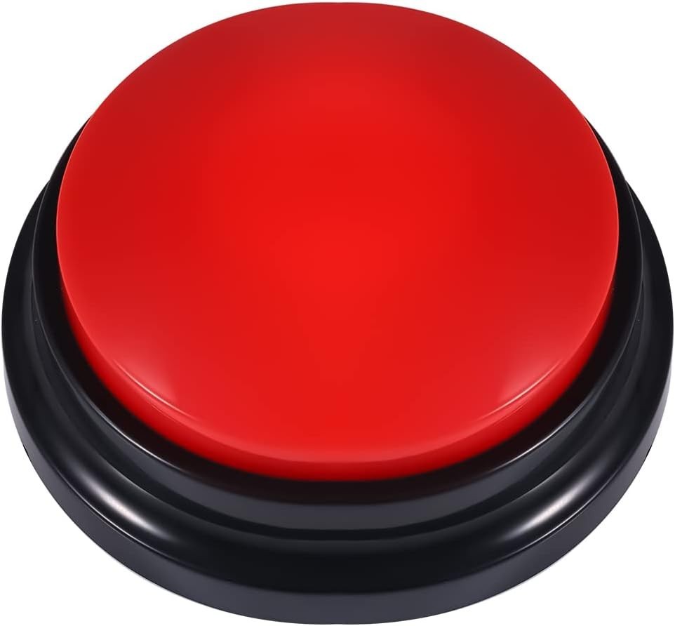 Pet Communication Button for Dogs - 30 Sec Voice Recording, Red Durable Device