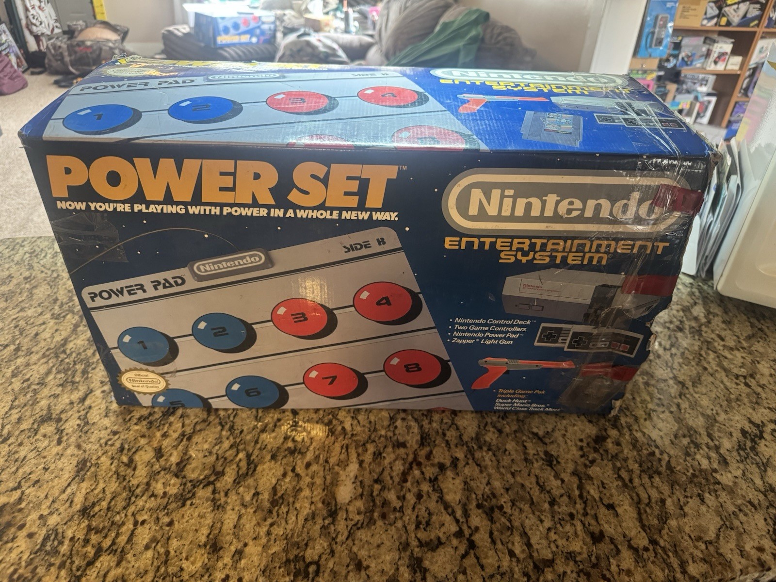 NES Nintendo Power Set Boxed with Power Pad Styrofoam Console Tested Working
