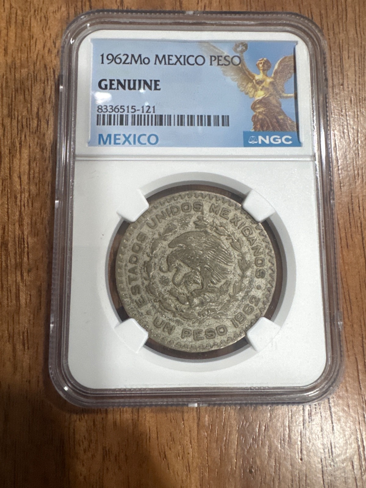 1962-Mo Mexico 1 Peso, NGC Genuine, Circulated
