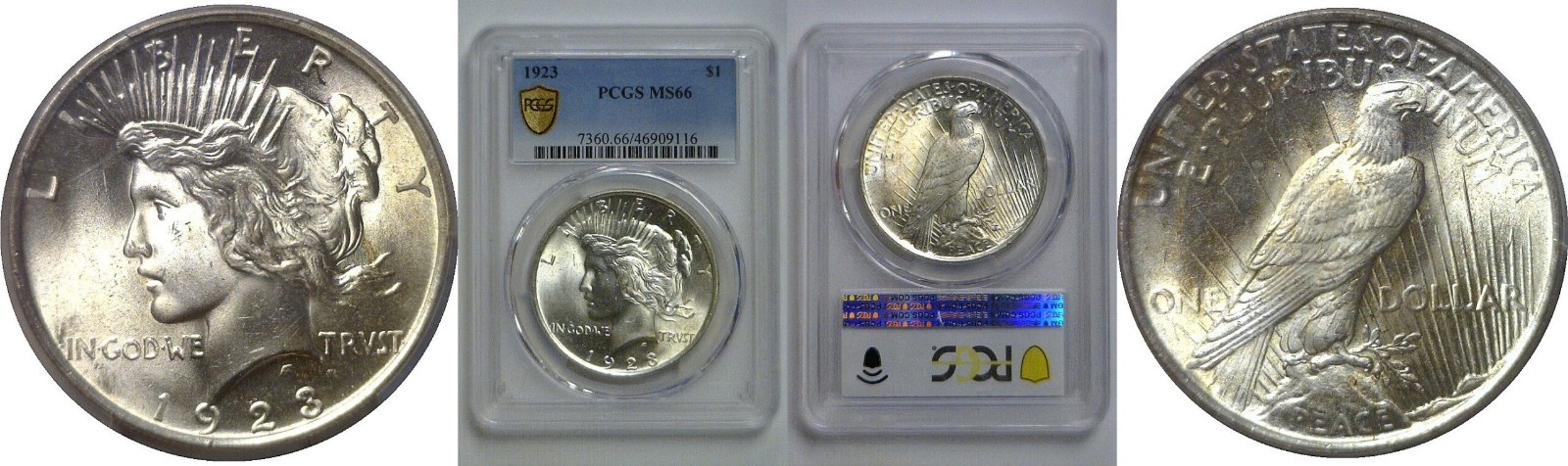 1923 Peace Dollar PCGS MS-66