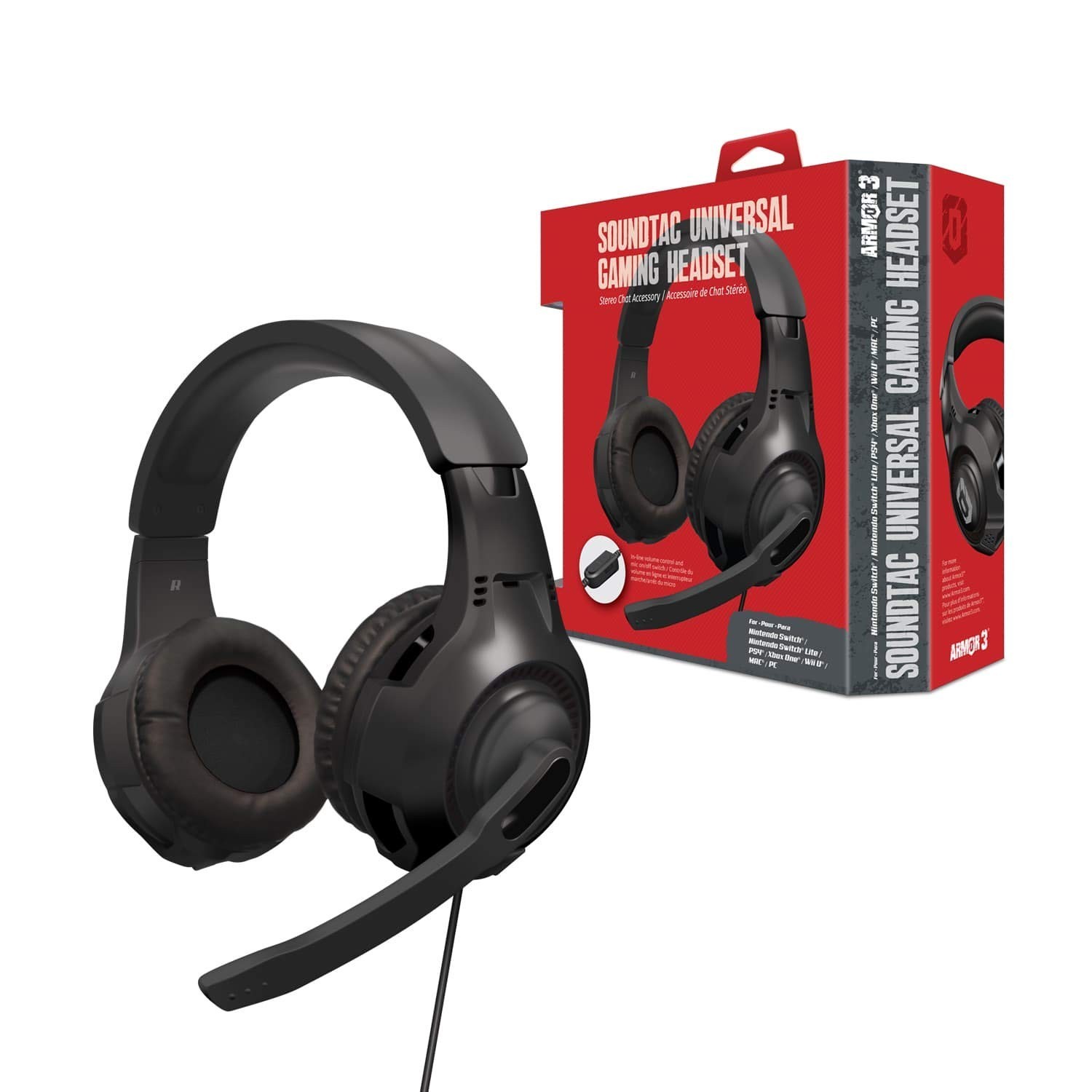 Universal Gaming Headset for Switch/ PS4/ Xbox One/ Wii U/ PC/ Mac (BLACK) - NEW