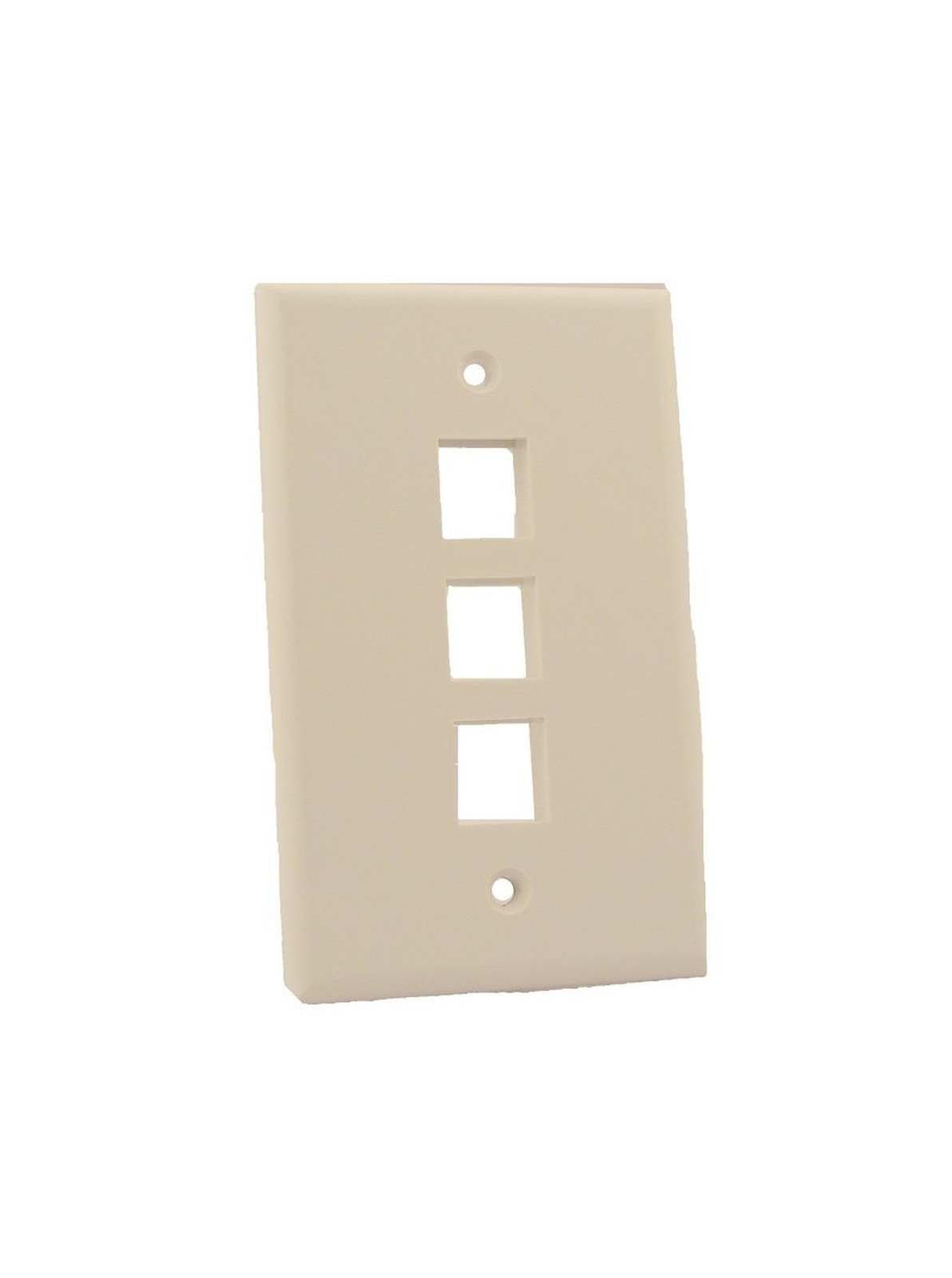 QuickPort Wallplate - Single Gang 3-Port White - White Color