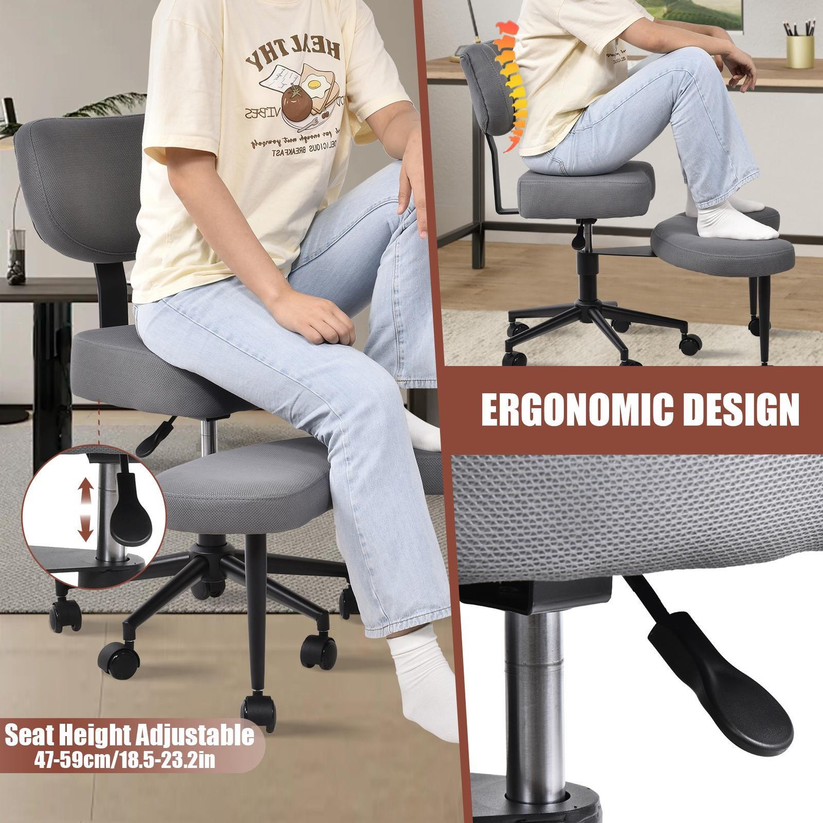 Meditation Cross Legged Armchair, ADHD Chair, Criss Cross Chair for Home Office