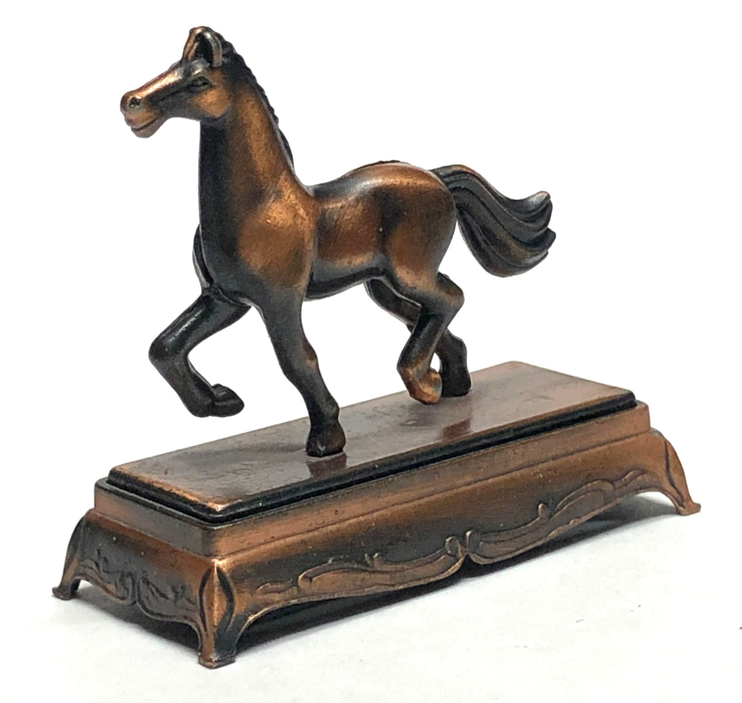 Metal Horse Pencil Sharpener Copper Equine Figure Statue Prancing Colt