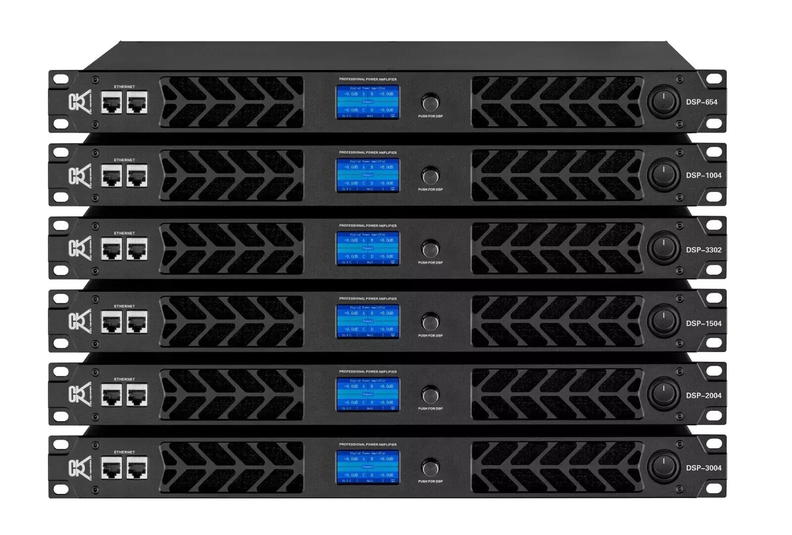CVR Audio DSP-2004 BLACK Professional Power Amplifier 2000 Watts 4-ch 8-Ohms