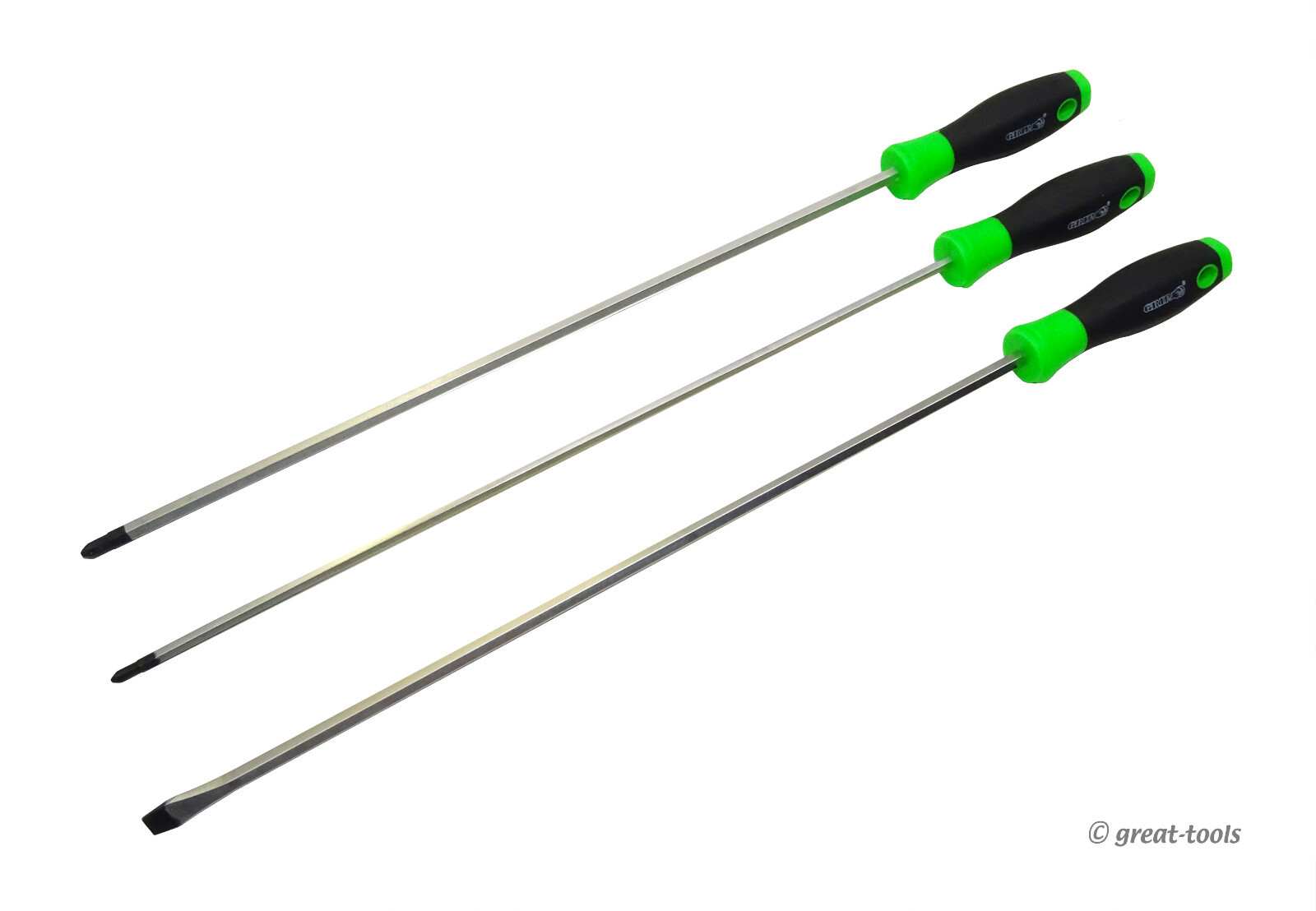 3-PC EXTRA LONG SCREWDRIVER SET – screwdrivers – long reach hand tools