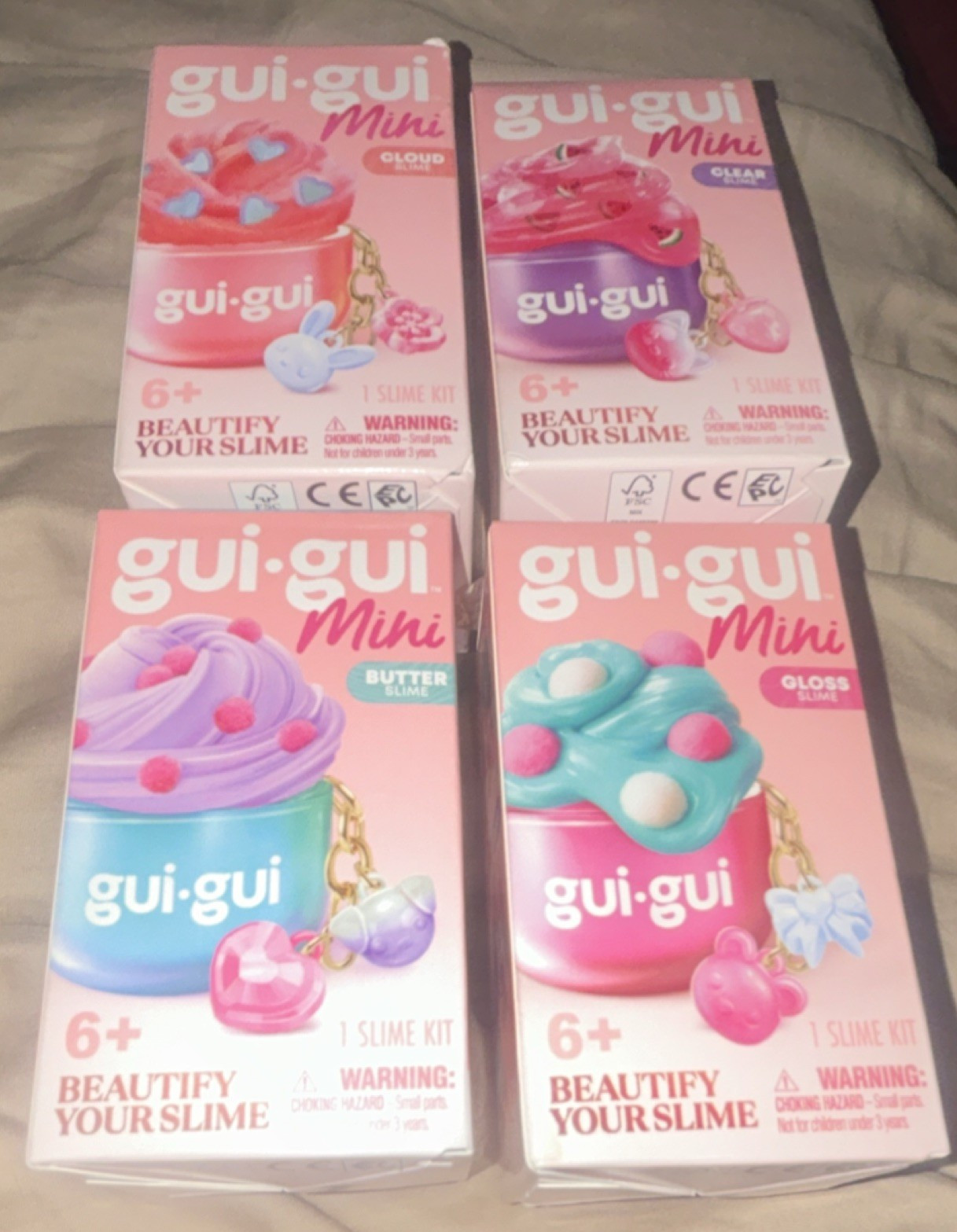 Viral Moose gui-gui Mini Slime Kit Lot of 4 - Cloud, Butter, Gloss, Clear