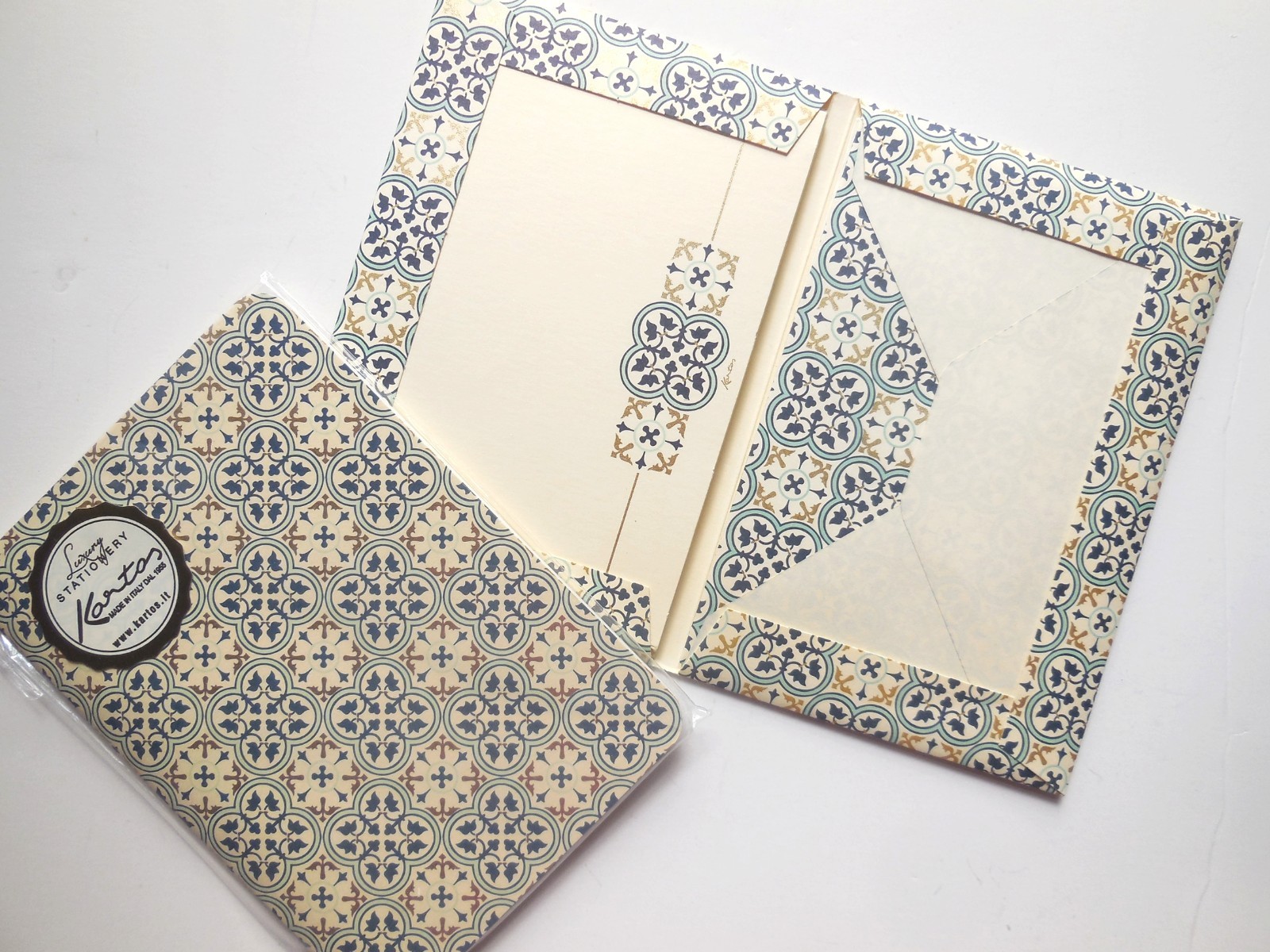 Small Journal with Matching 10 Card Printed Envelope Set Lined Notebook Italian