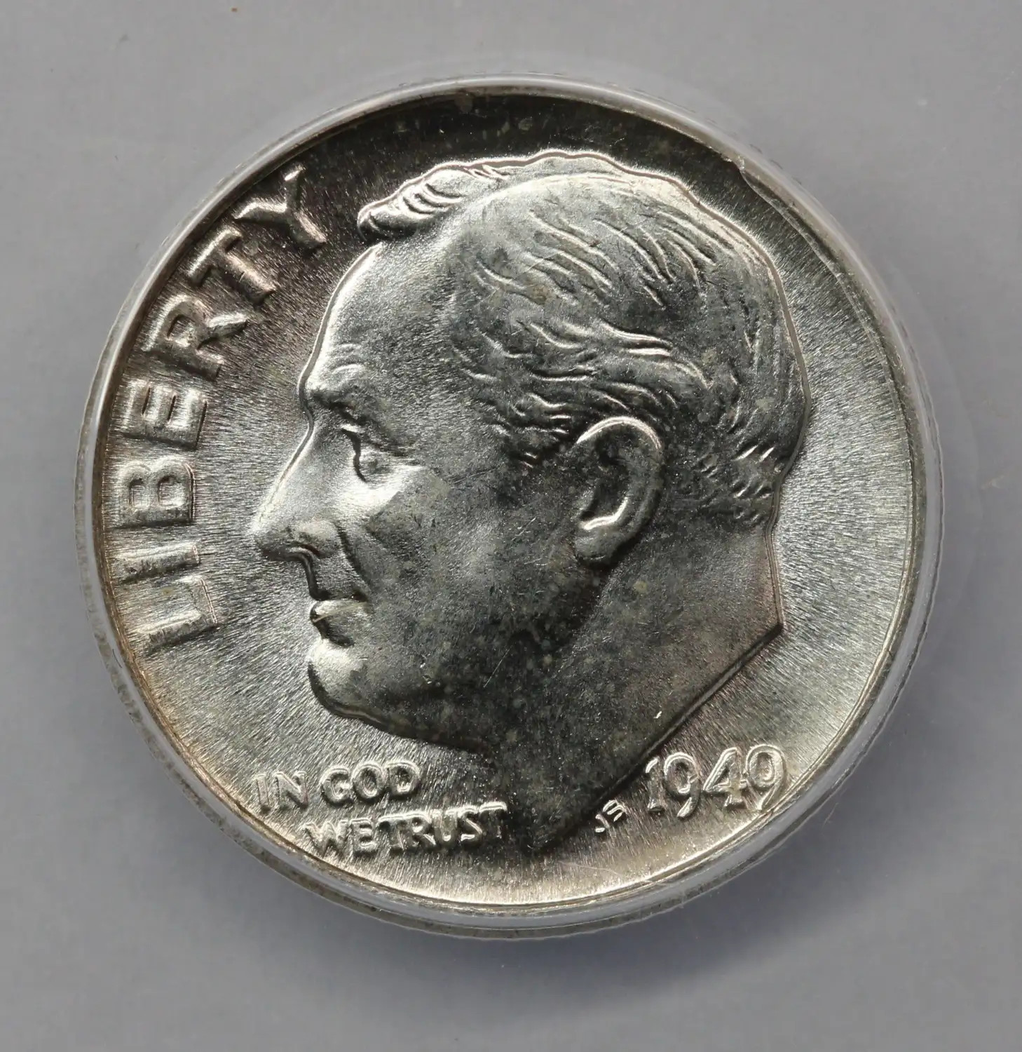 1949 Roosevelt Dime ANACS MS65