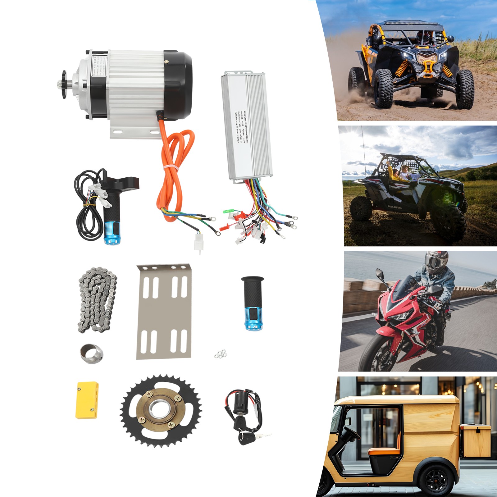 48V 1000W E-Bike Conversion Kit, Brushless Motor for Tricycle Bicycle Scooter~
