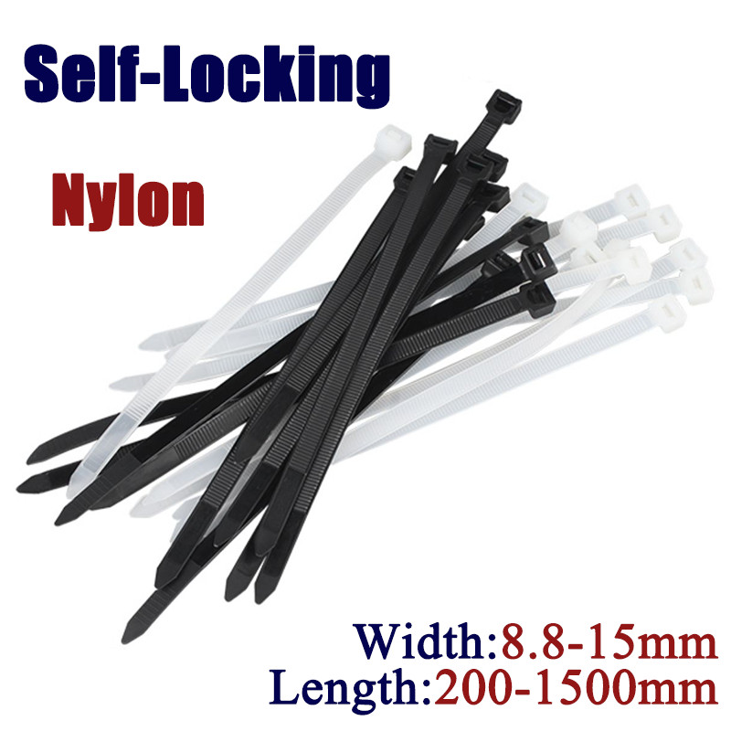 Self-Locking Plastic Nylon Cable Ties Nylon Zip Tie Wraps Width:8.8mm-15mm