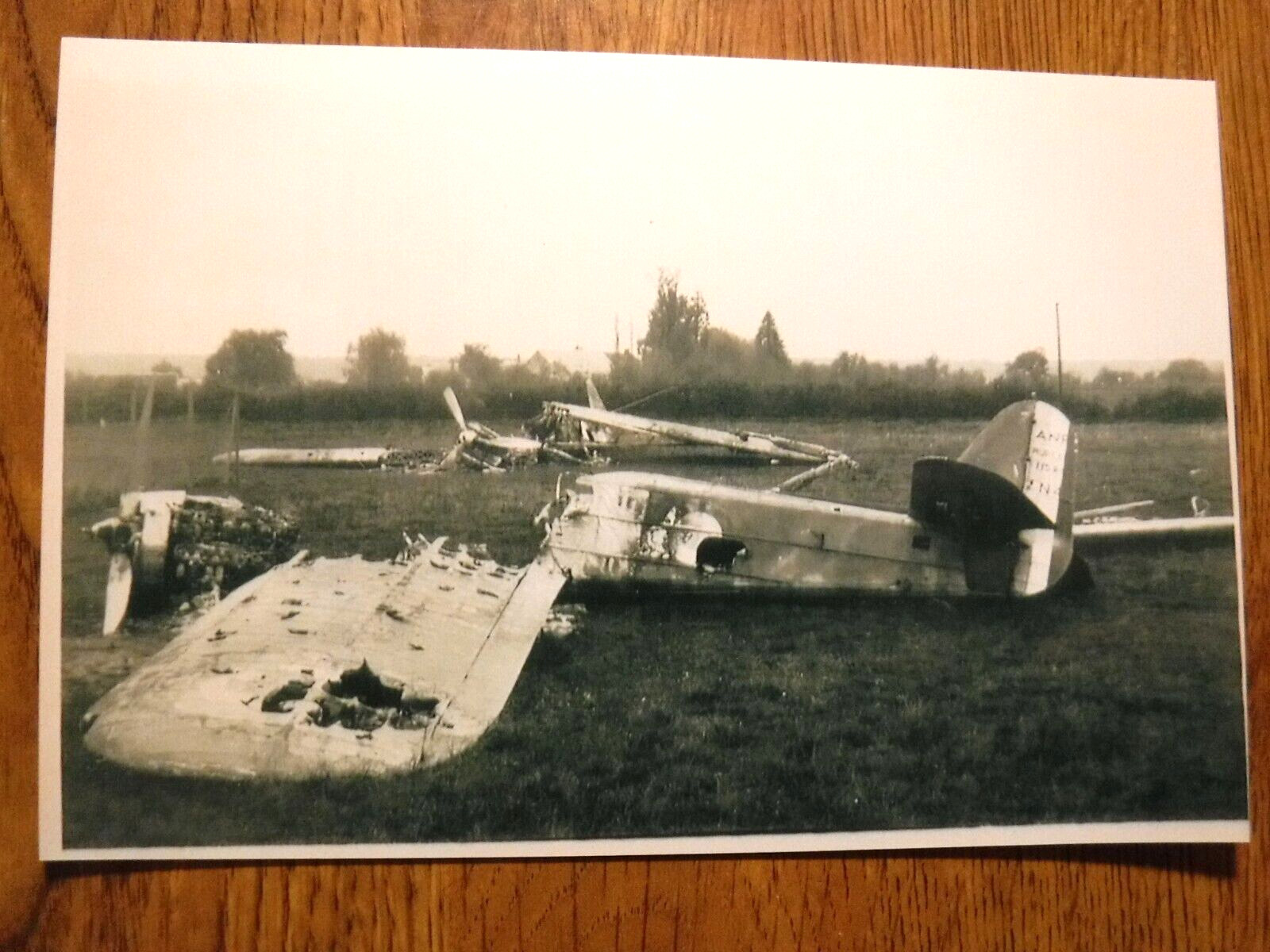 ONE BLACK & WHITE WORLD WAR II PICTURE OF DESTROED FRENCH PLANES (24)