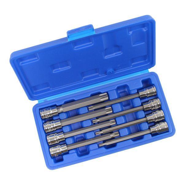 US PRO 8pc 3/8''dr Star Bit Socket Set, Long Torx Tamper, Security set T25 - T60