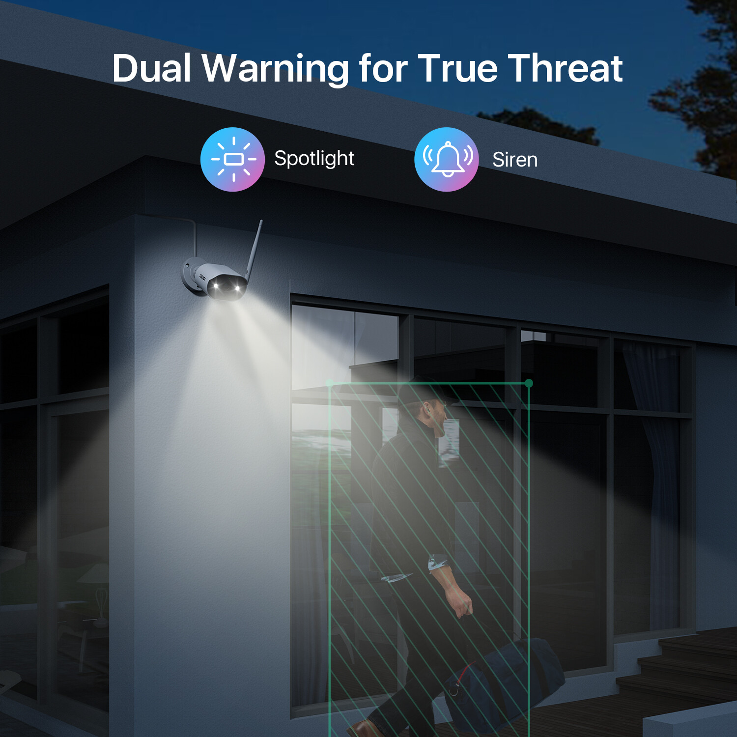 ZOSI 3MP Wireless IP Security Camera System AI Human Detection Waterproof Audio