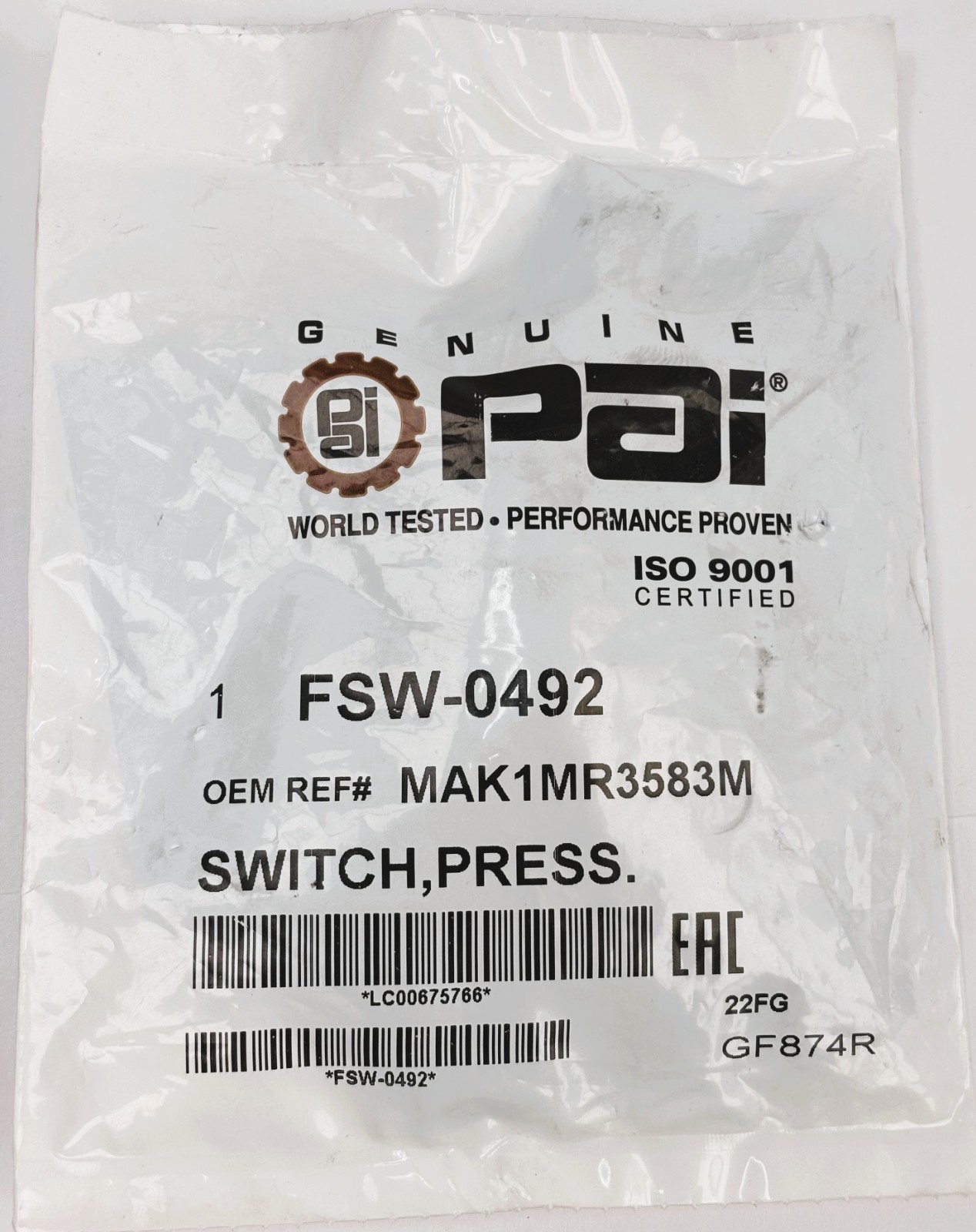 Pressure Switch PAI FSW-0492