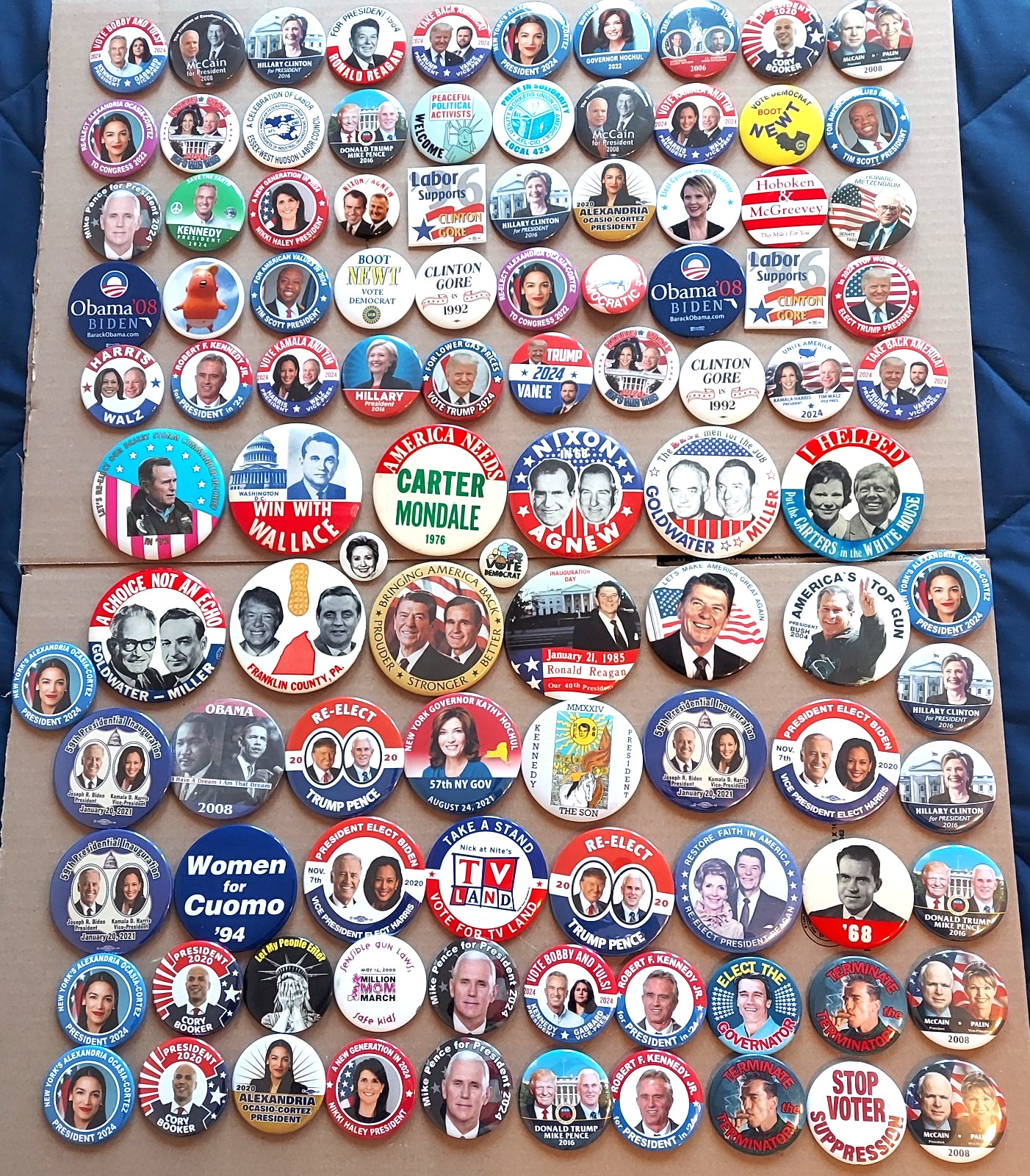 100+ Presidential Local Cause Campaign Buttons Trump Obama Reagan Nixon Cater ++