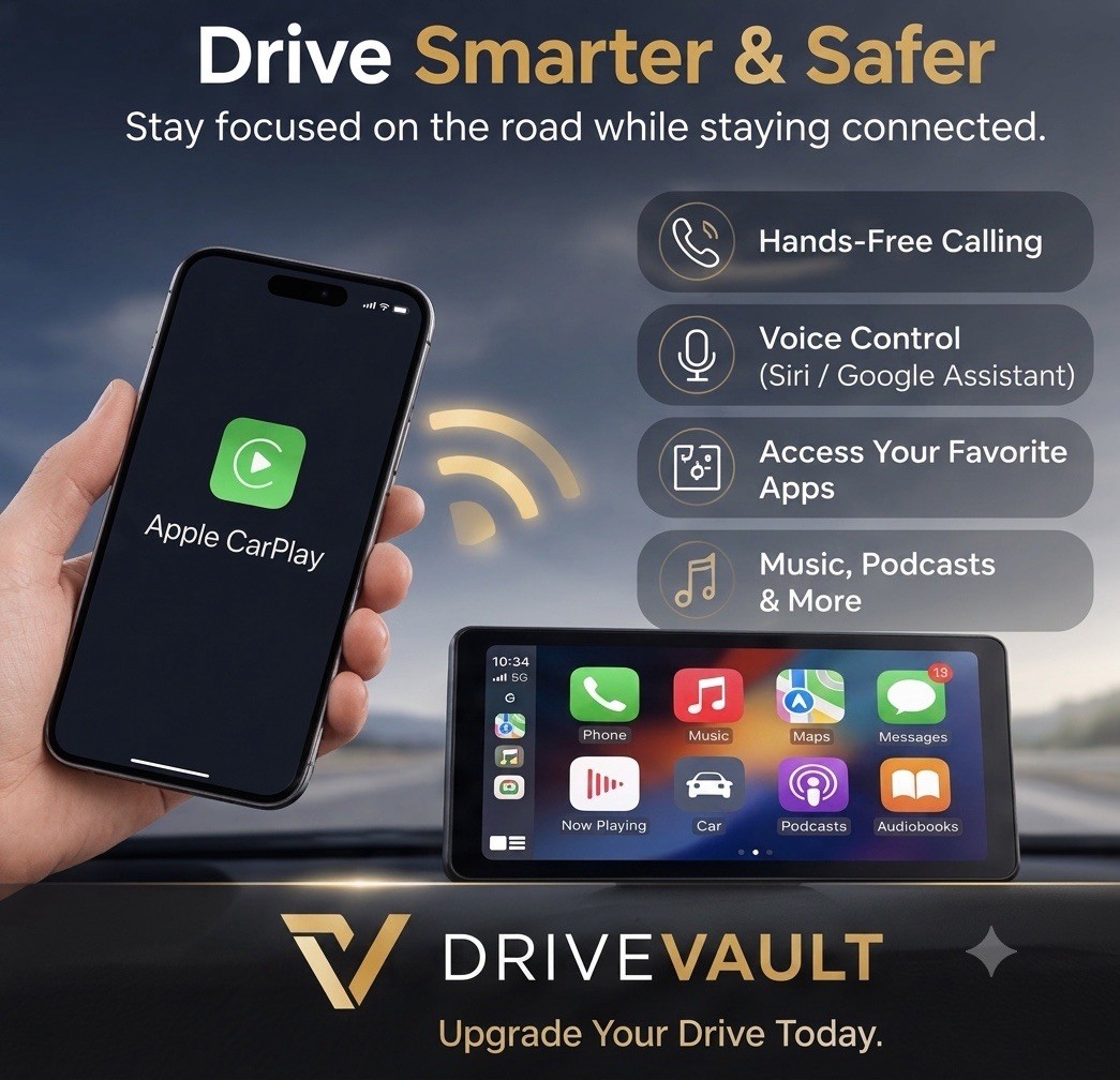 DriveVault 7” Wireless Apple CarPlay & Android Auto Smart Screen