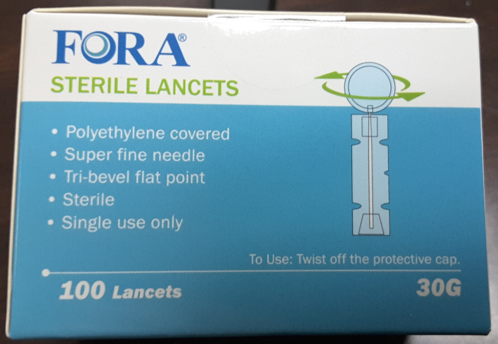 "NEW" FORA Sterile Lancets 30 Gauge (Qty = 100) - "NEW"