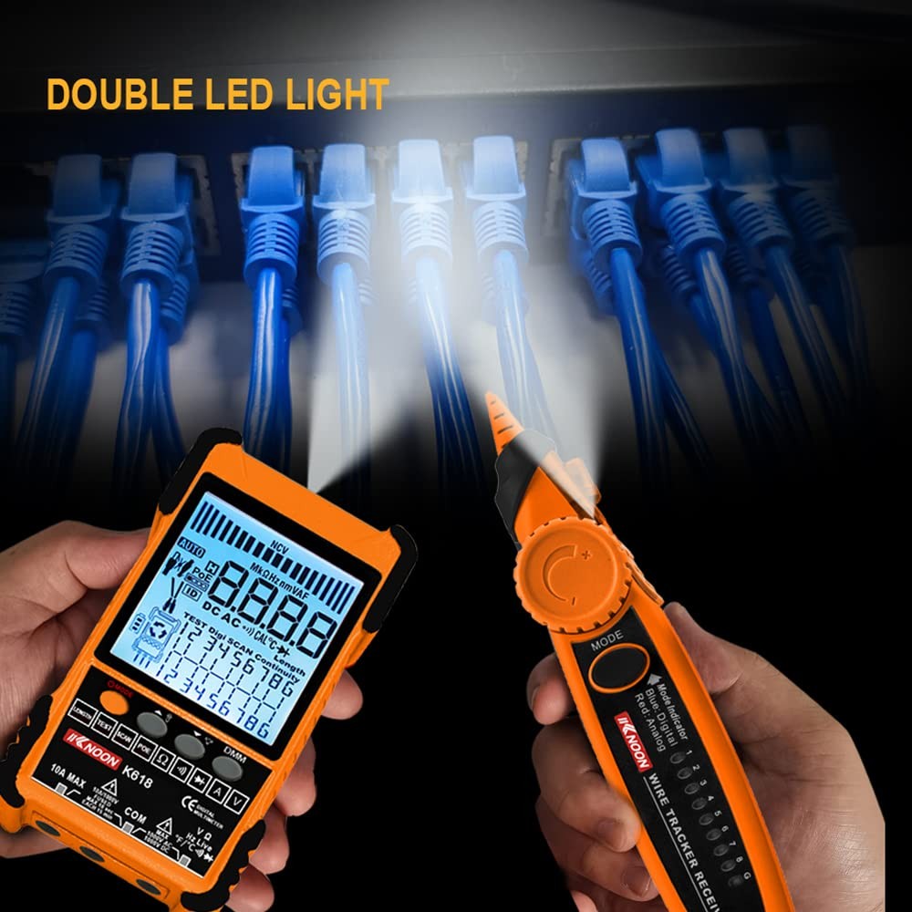 Netzwerk Kabel Tester POE Kabeltester mit LCDDisplay, Multimeter Strom Stroms...