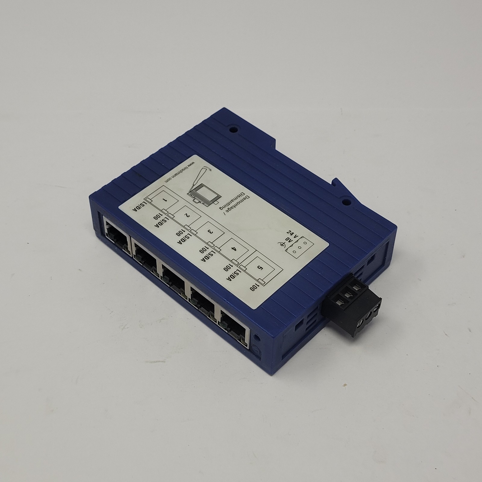 Hirschman Spider 5TX Ethernet Rail Mounted 5 Port Switch, 9.6-32VDC, 230-75mA