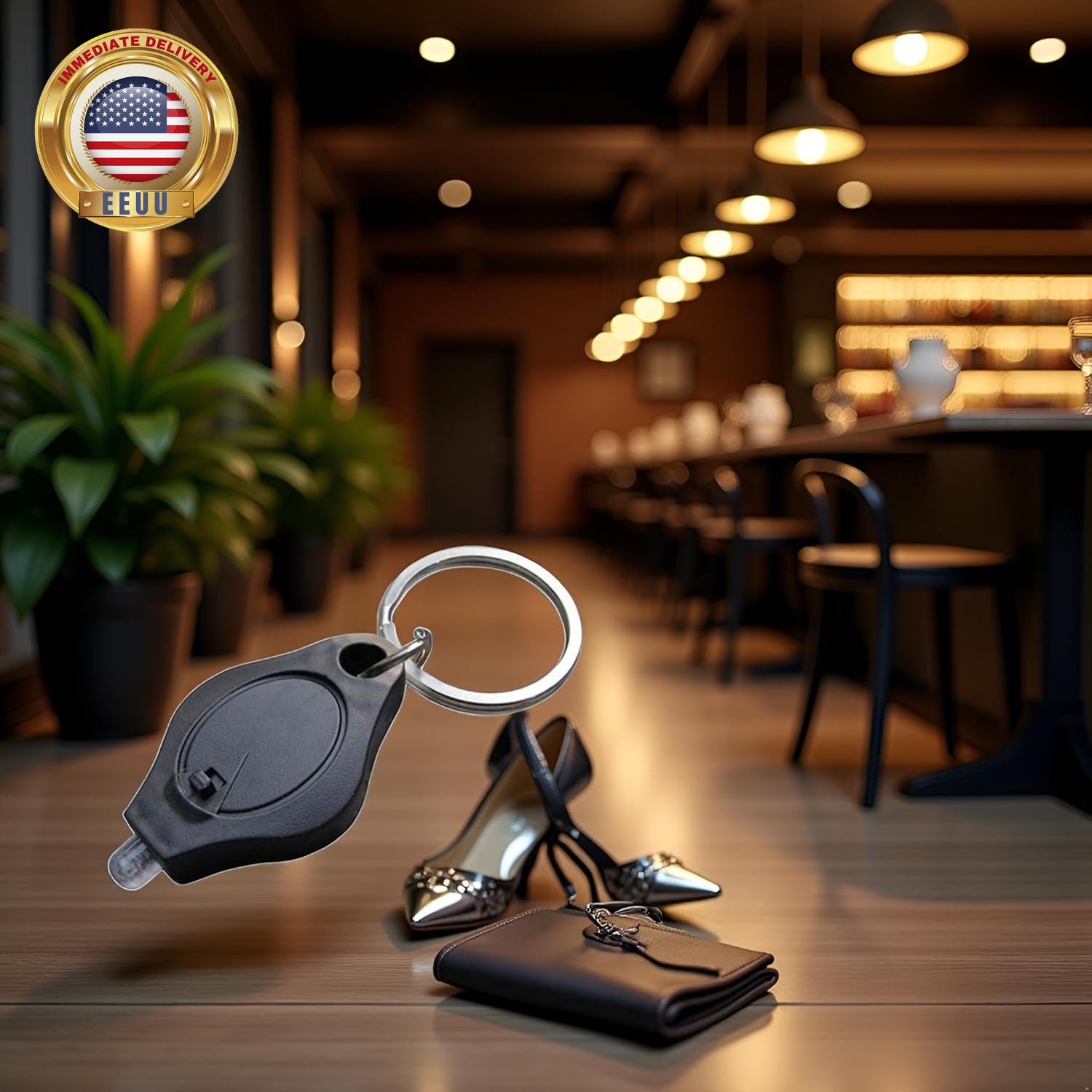 Black Mini Flashlight Keychain Keychain Lightweight Mobile Black Durable and Att