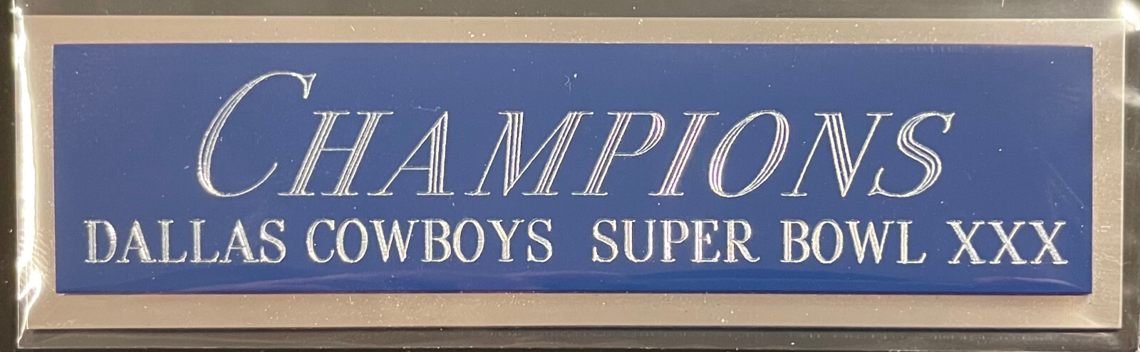 DALLAS COWBOYS SUPER BOWL XII CHAMPIONS NAMEPLATE FOR Signed HELMET-FOOTBALL