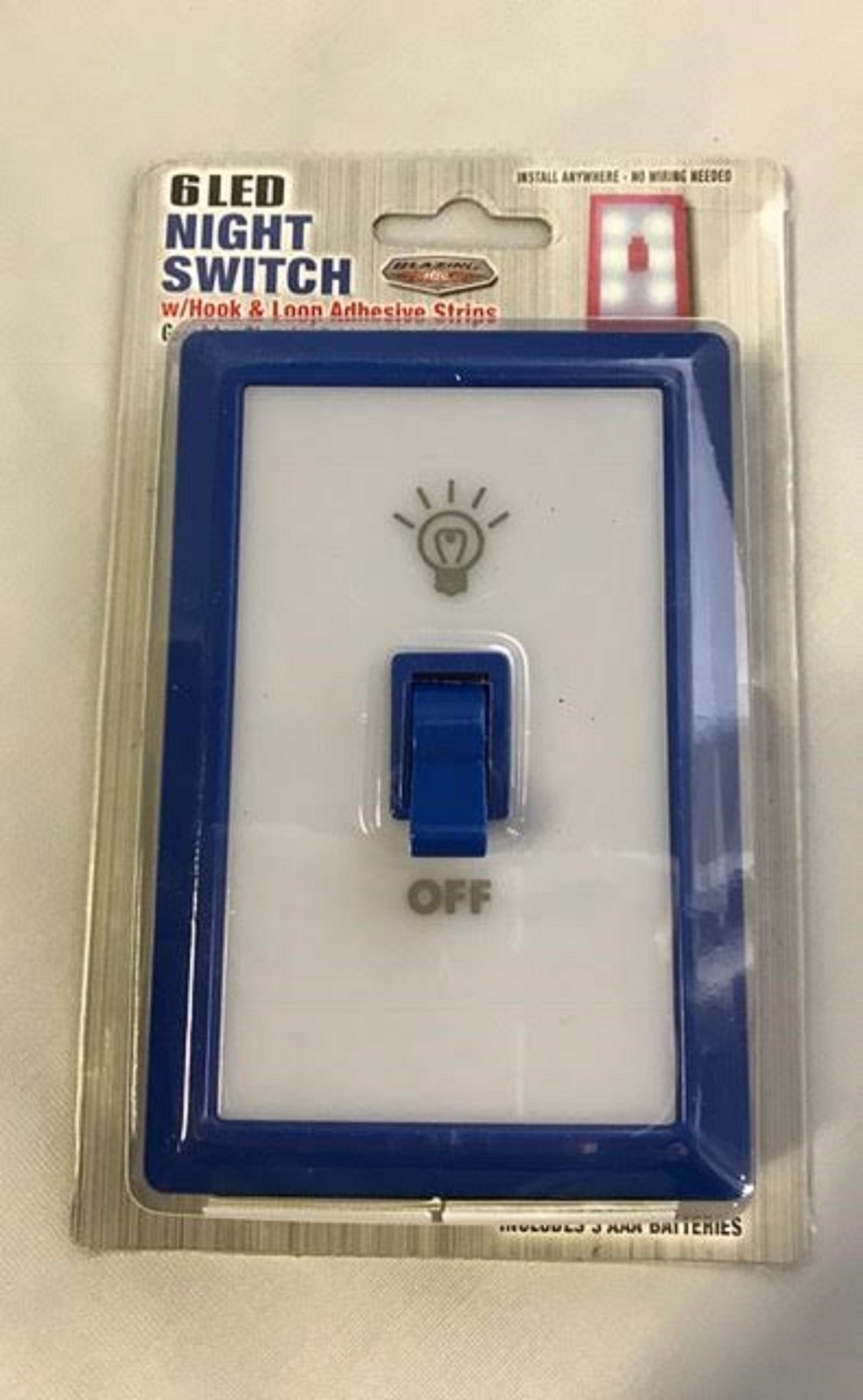 Blazing LED Night Switch  with 6 LED Lights to Illuminate 702178 ~ Blue (Single)