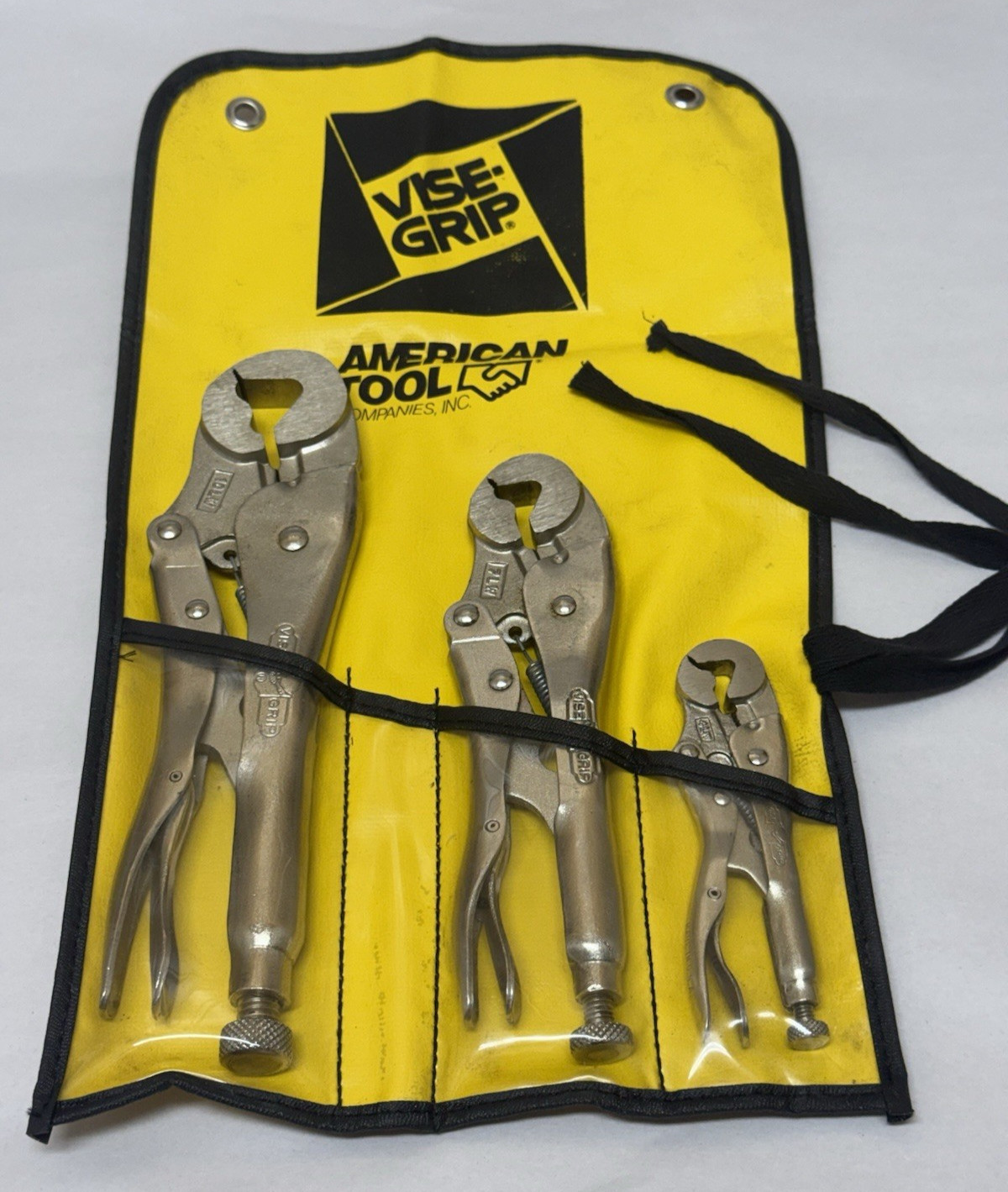 USA Vise Grip American Tool 3 pc Locking Wrench Pliers Set 10LW 7LW 4LW Bolt