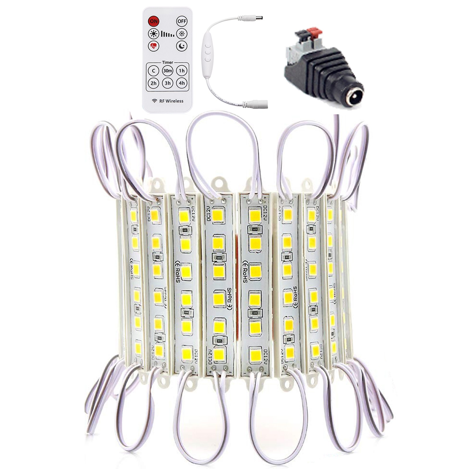 6 LED 5054 White Module Light Showcase Window Lamp Strip  with Timing Remote