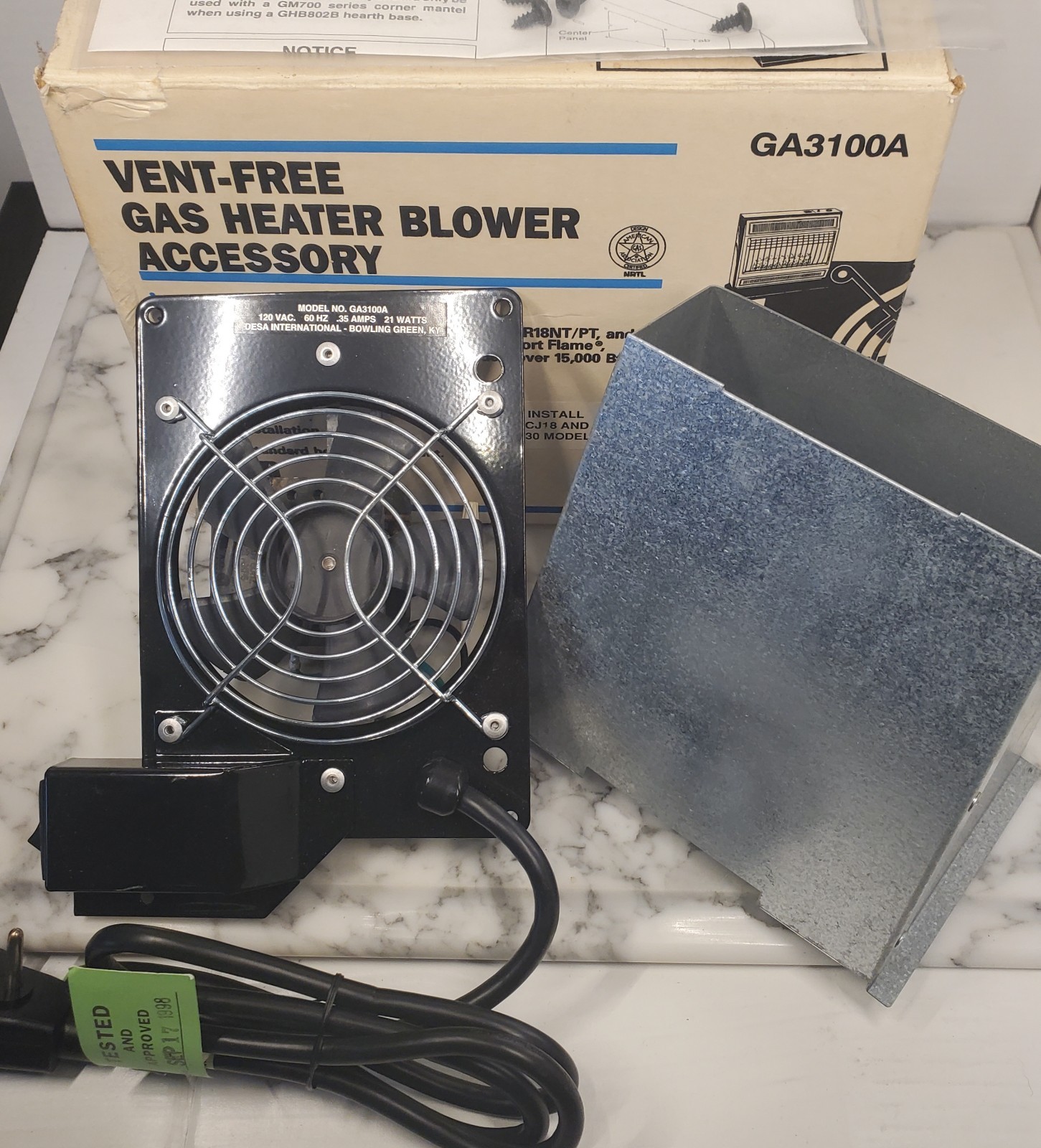Comfort Glow Reddy Universal Heater Blower Fan Vent Free On Off Switch NOS Teste