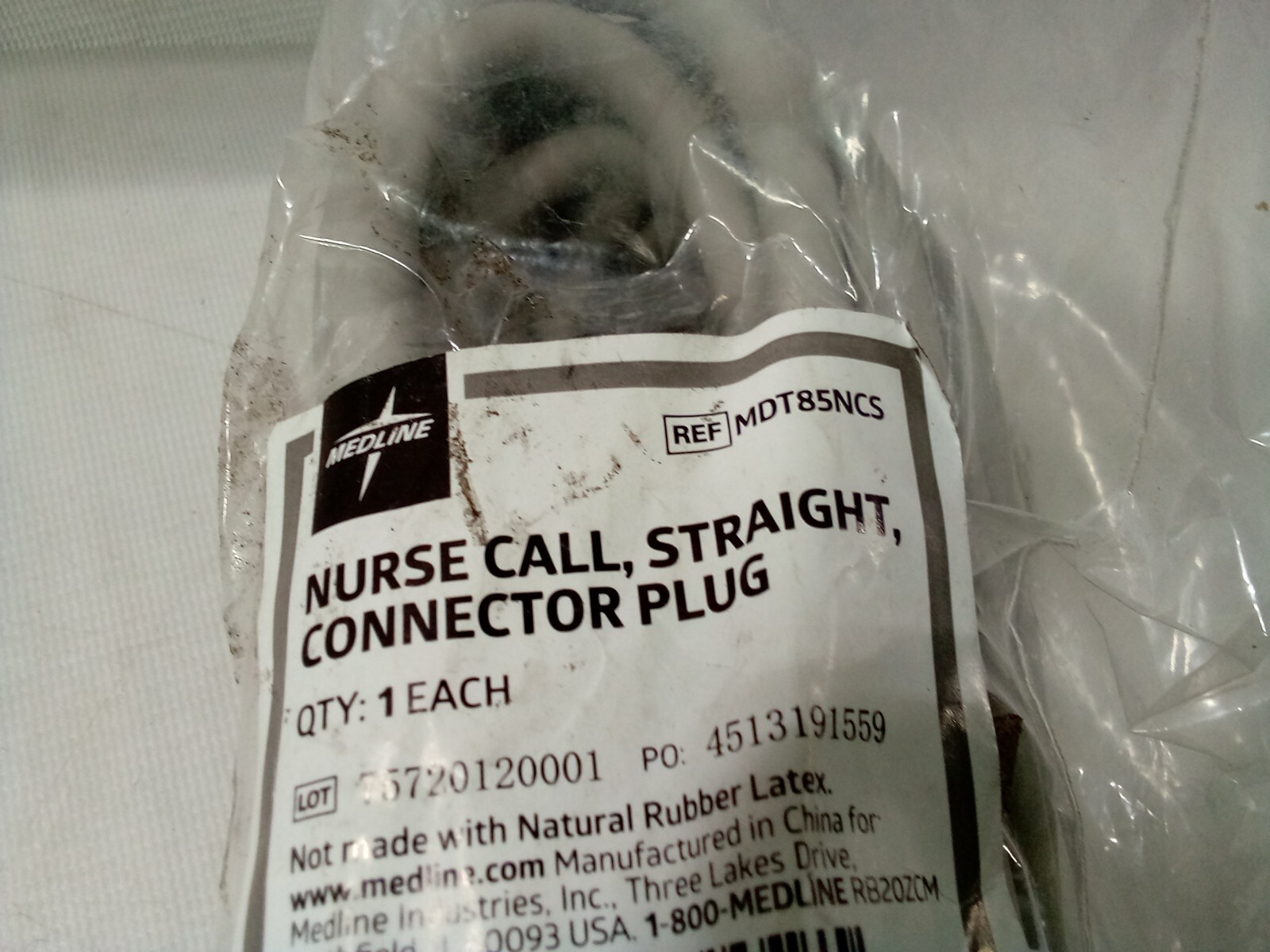 Medline Nurse Call Straight Connector Plug