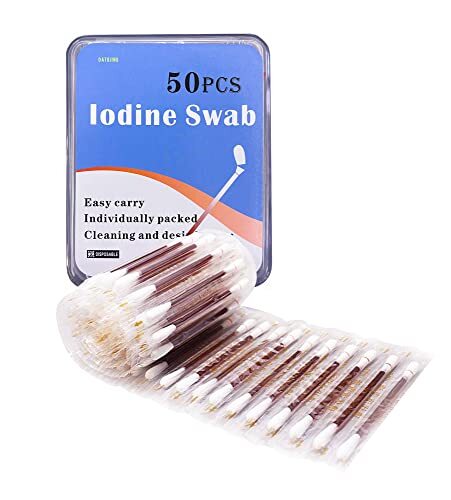 50 Disposable Iodophor Swabs Outdoor Supplies Medical Iodine Swabs for Nose Care