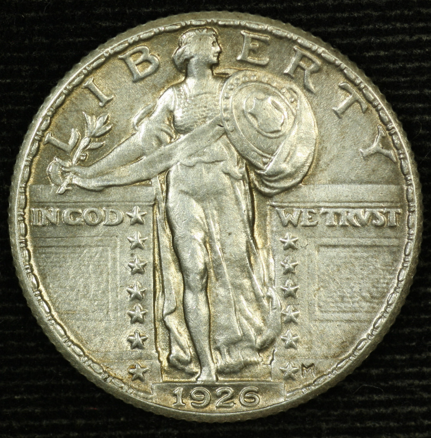 Standing Liberty Silver Quarter. 1926 P. Uncirculated. Lot # 9049-132-123