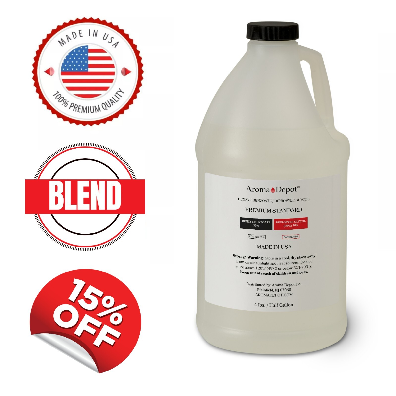 Half Gallon - 70/30 DPG & Benzyl Benzoate Blend Dipropylene Glycol Versatile Oil