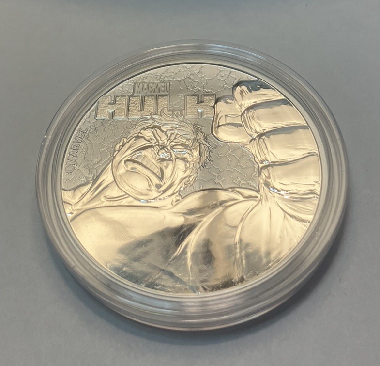 2019 Tuvalu Marvel Hulk 1oz Silver Coin In Capsule