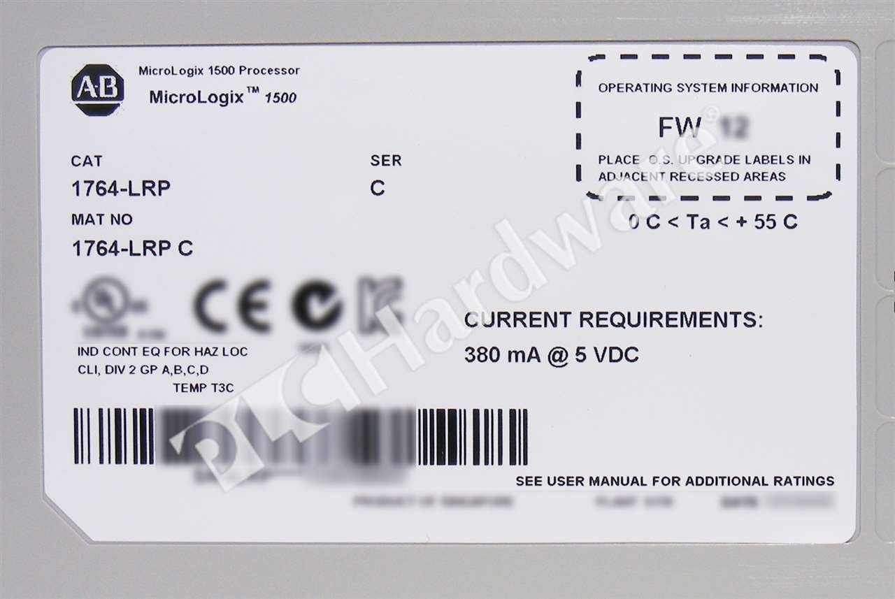 Open Pre-owned Allen Bradley 1764-LRP Ser C MicroLogix 1500 Enhanced Controller