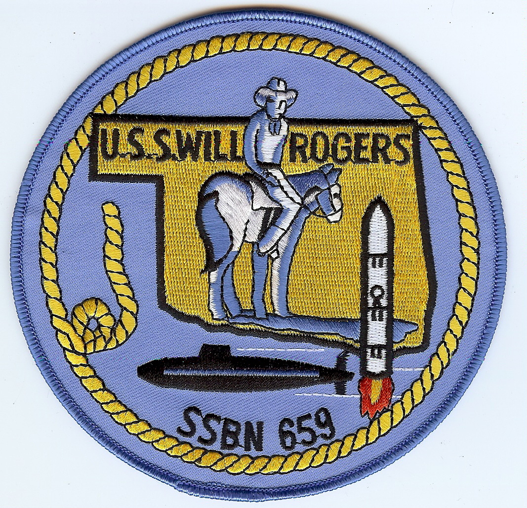 USS Will Rogers SSBN 659 - Crest BC Patch Cat No C5003