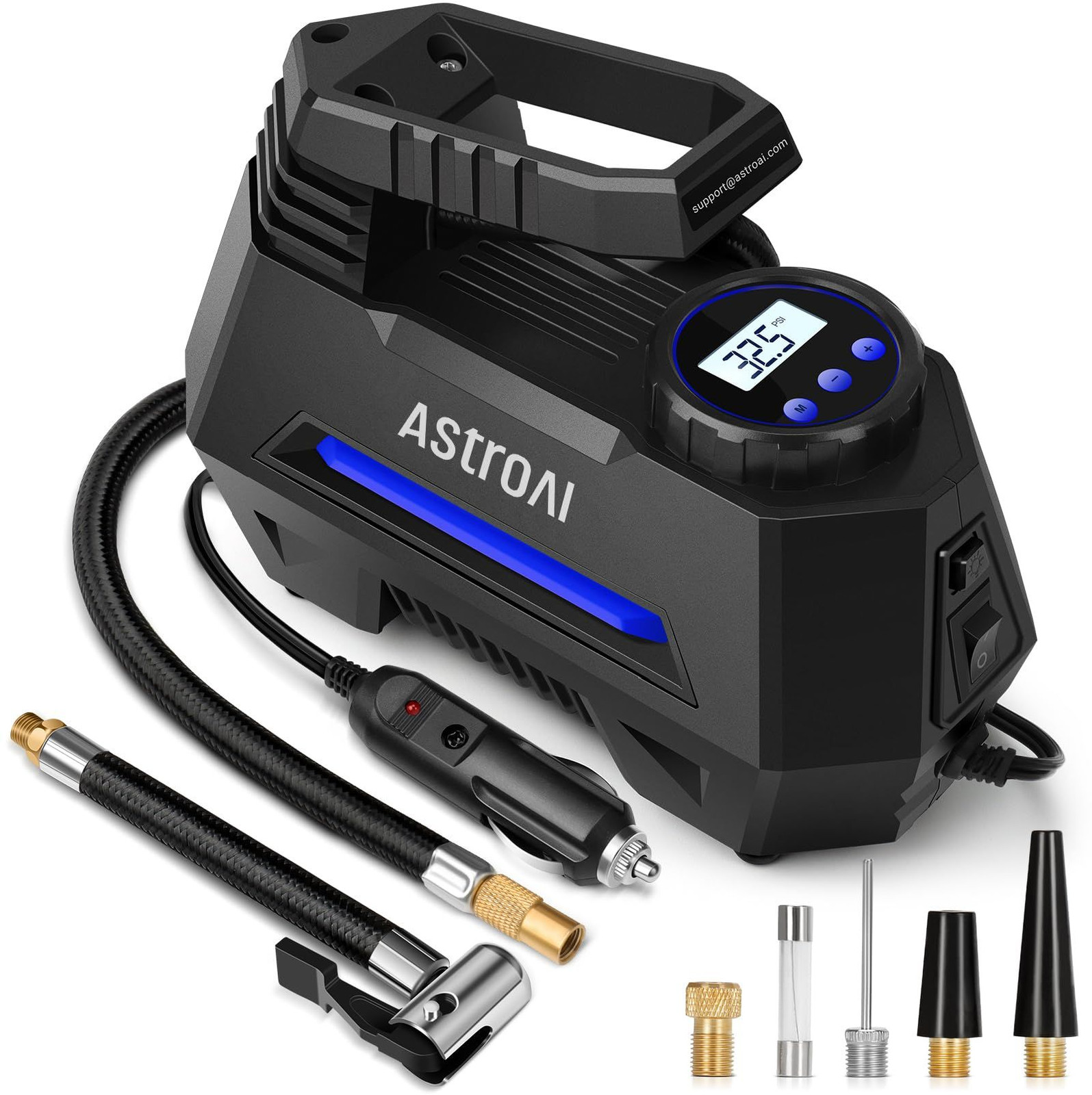 AstroAI Tire Inflator Portable Air Compressor Pump for Car Large, Blue