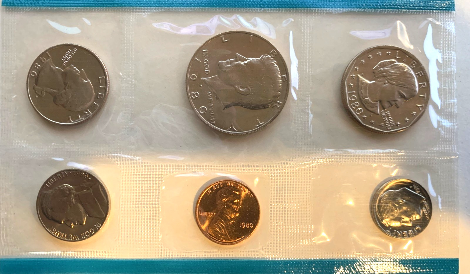 1980 US Mint Set with Susan B Anthony 13 coins in (OGP) GEM Uncirculated
