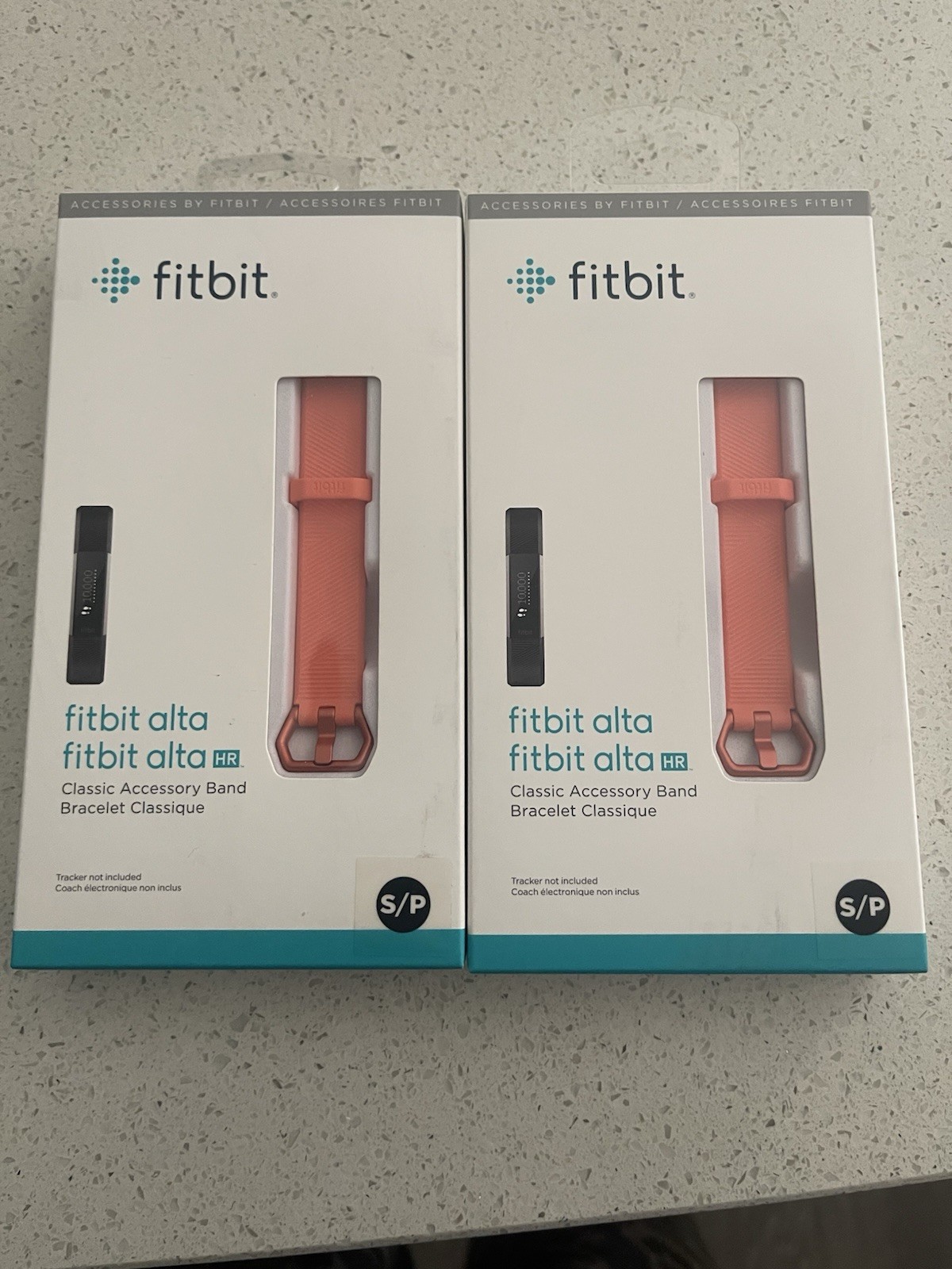 NEW 2 Genuine Fitbit Alta Alta HR Classic Band Pink & Gray Small S/P Accessory