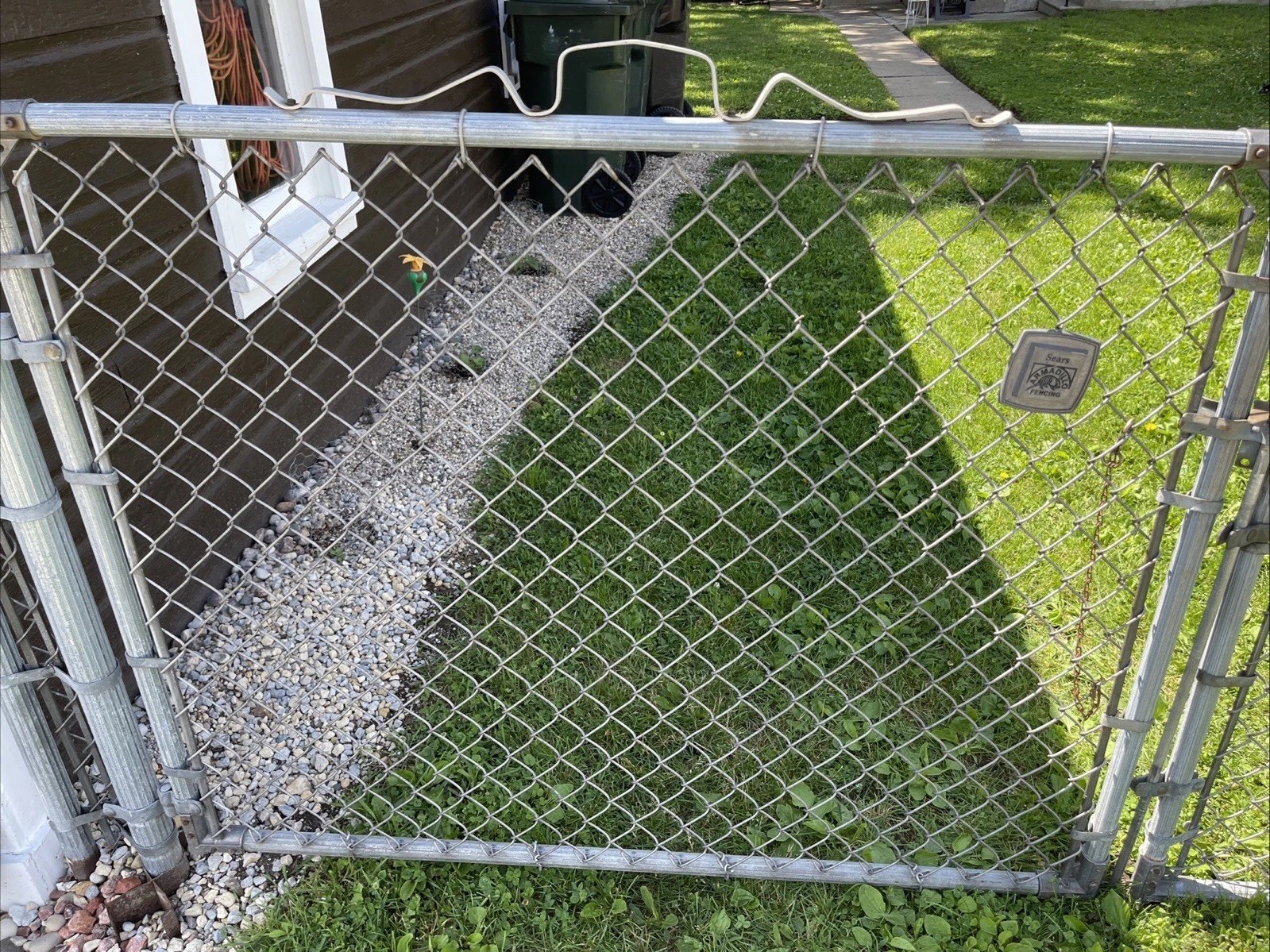 Vintage Sears Armadillo Silver Chainlink Fence Gates W/Gate Hardware.