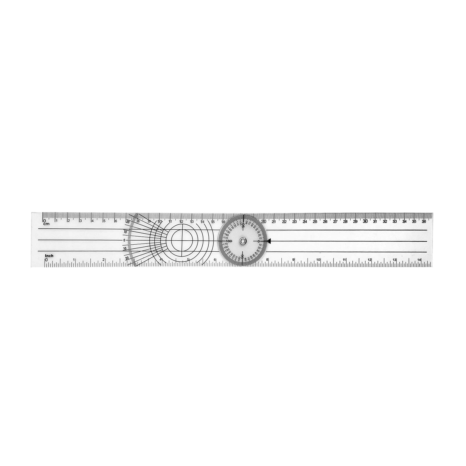 WIN TAPE Clear Plastic Goniometer 360° 7'' Arms