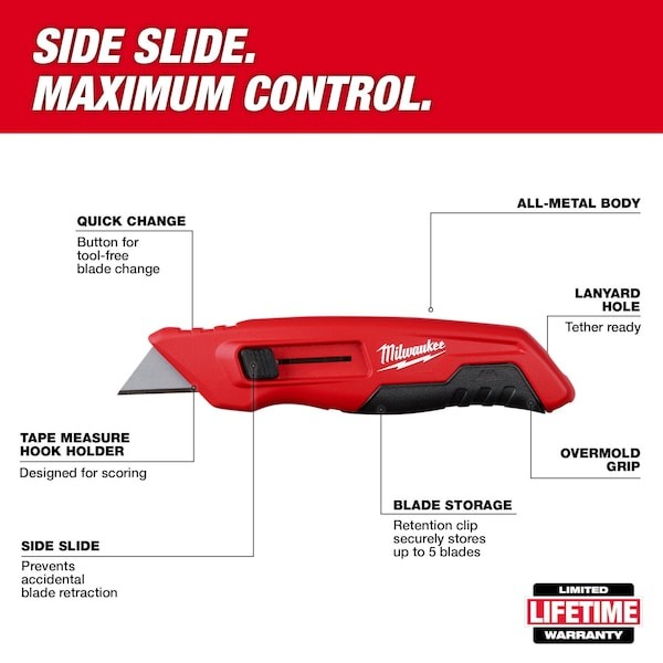 Milwaukee Tool 48-22-1515 Side Sliding Utility Knife