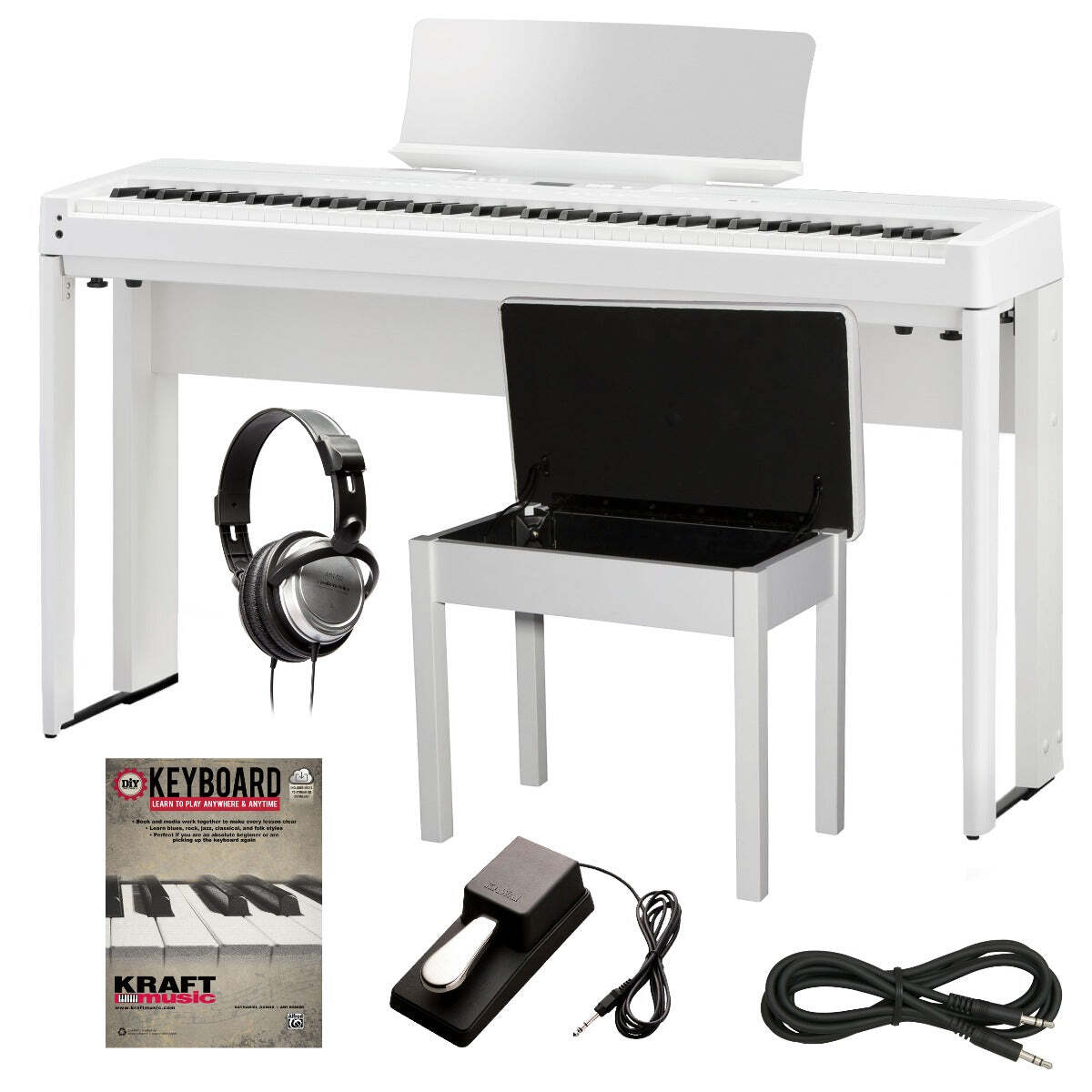Kawai ES920 Portable Digital Piano - White HOME ESSENTIALS BUNDLE