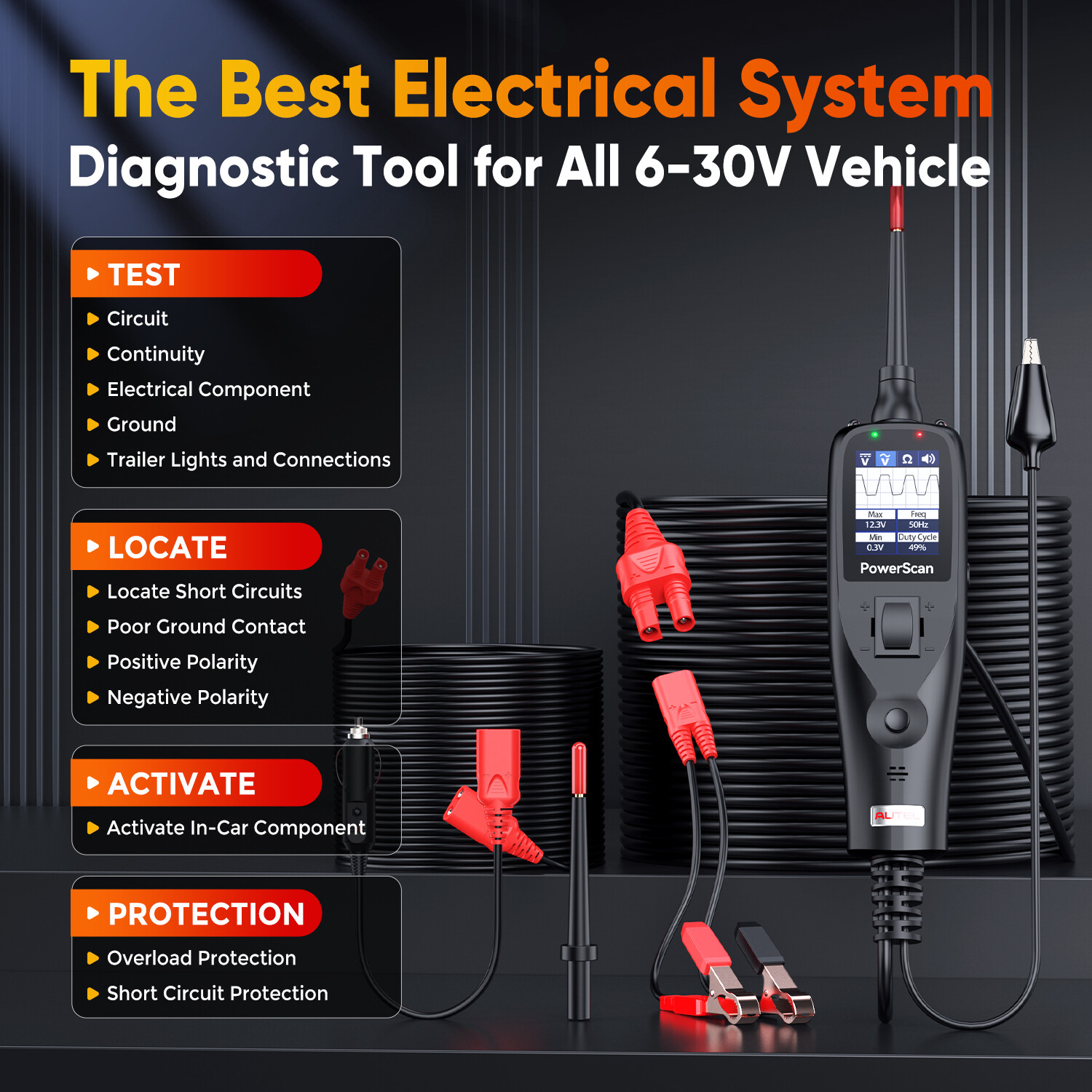 2025 Autel Powerscan PS100 Automotive Electrical Circuit System Diagnosis Tool