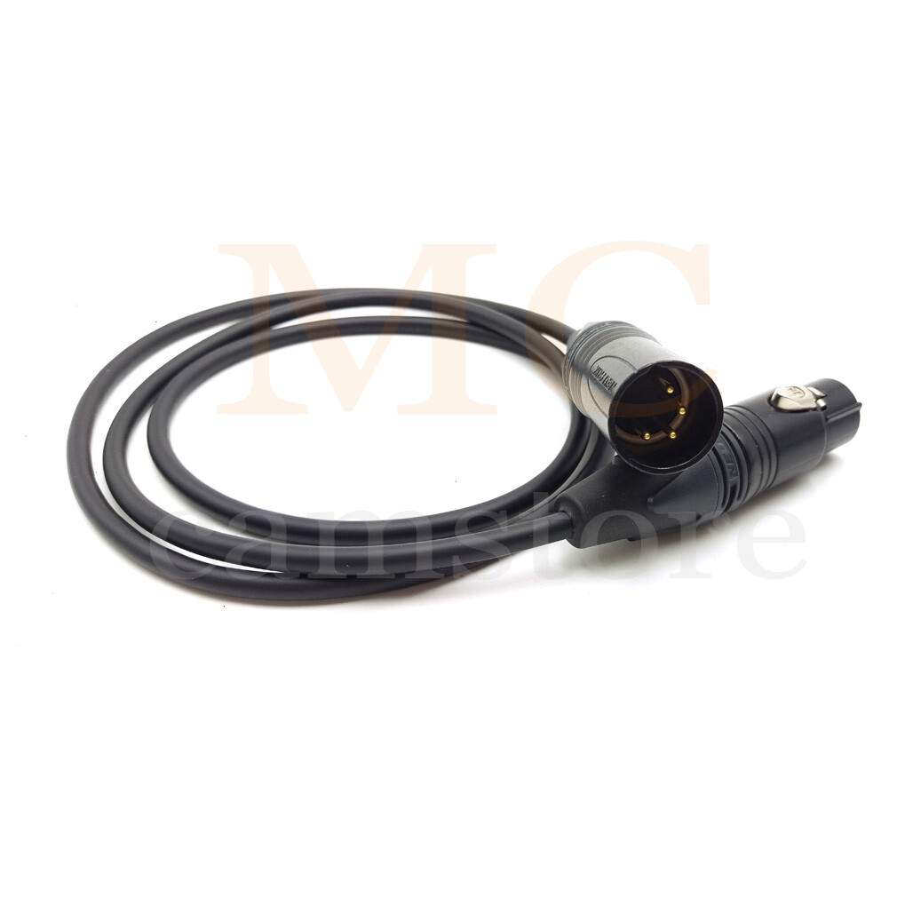 XLR 4 Pin Camera Monitor Male To Female Power Supply Cable for Sony F5 BMSC GH4